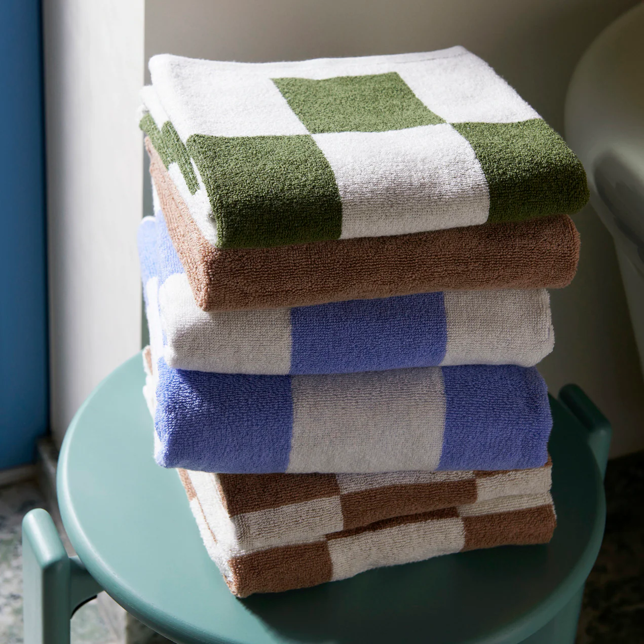 Check Wash Cloth Matcha - Image 2