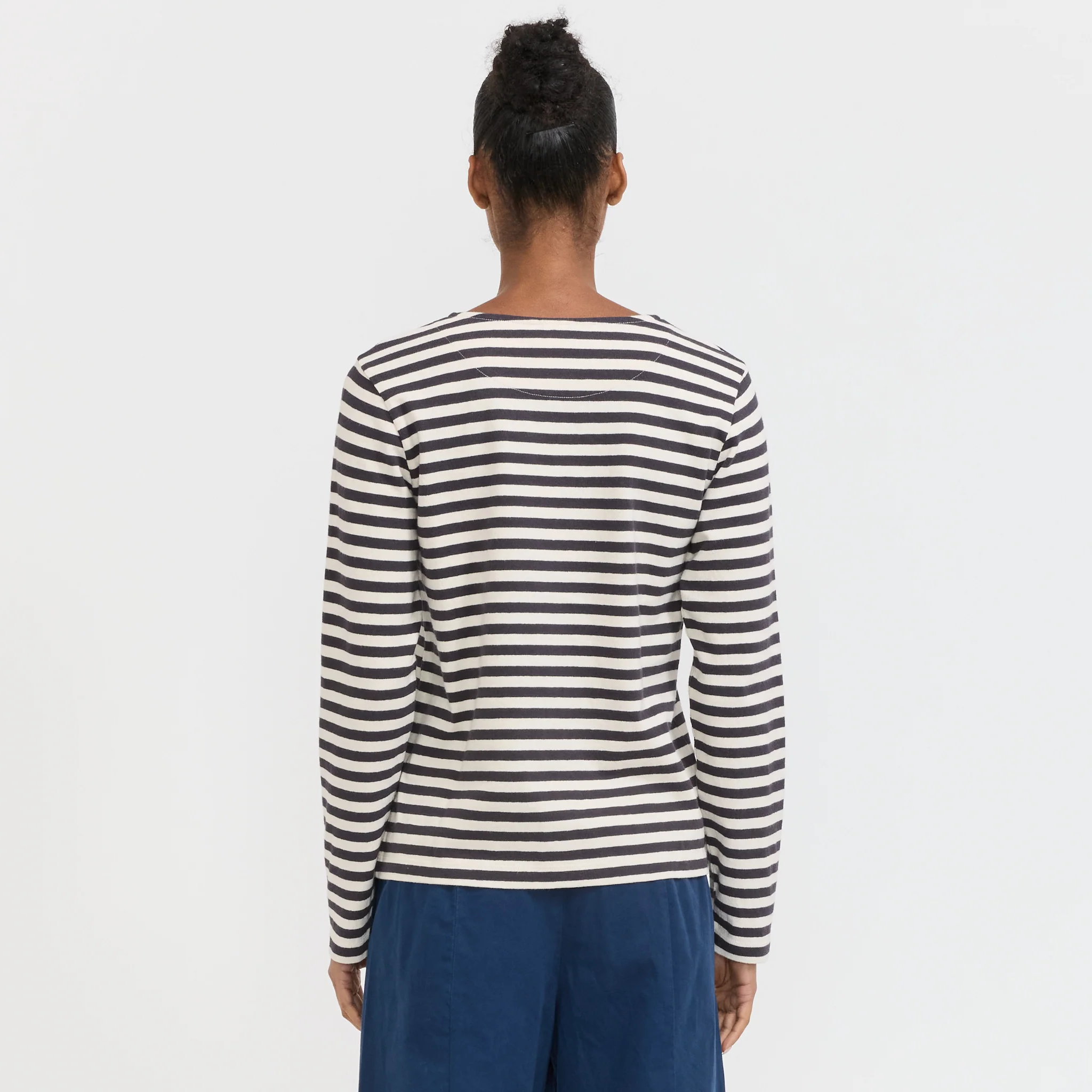 Chef Stripe Jersey Tee Slate/Vintage White - Image 3
