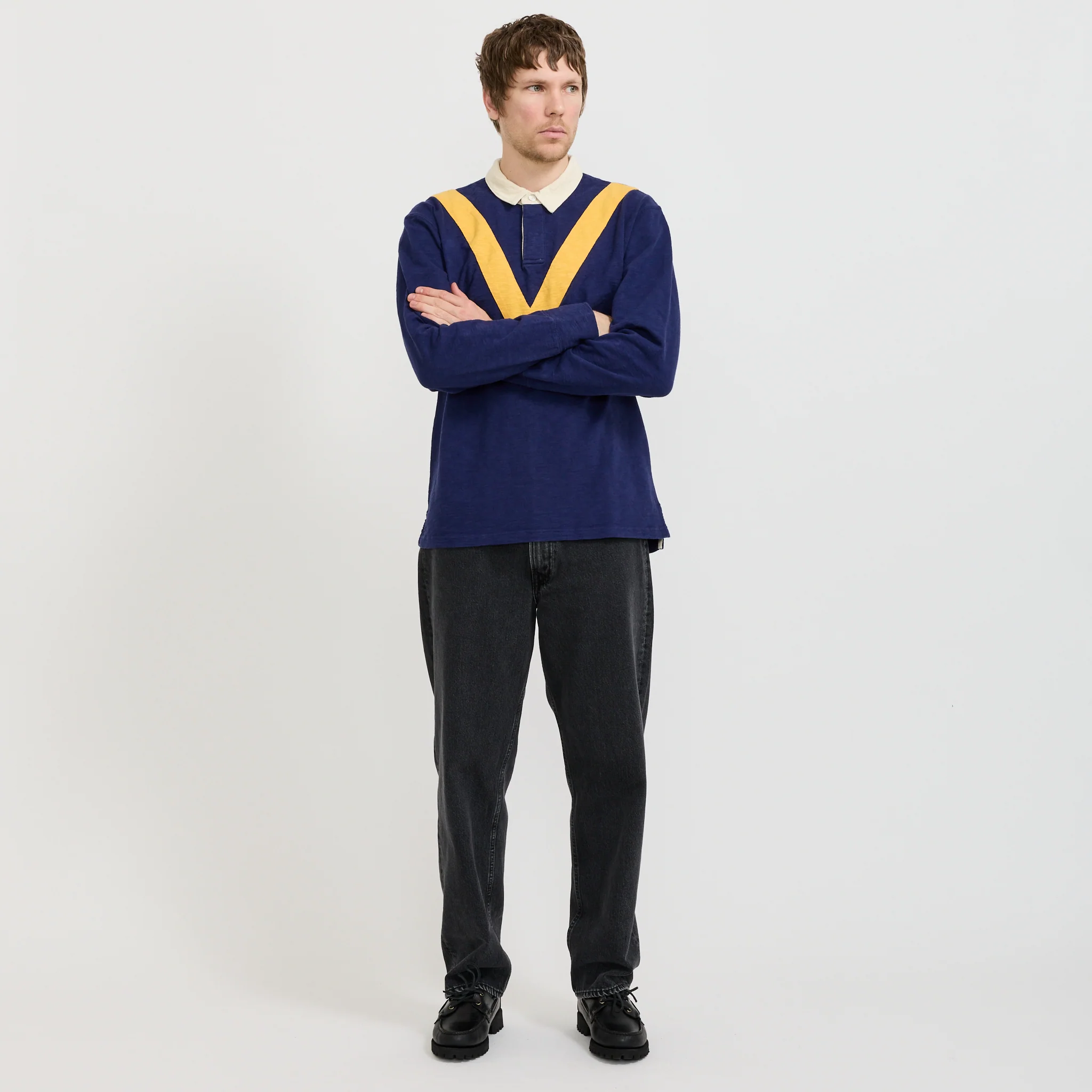 Chevron Flame Rugby Navy/Yellow