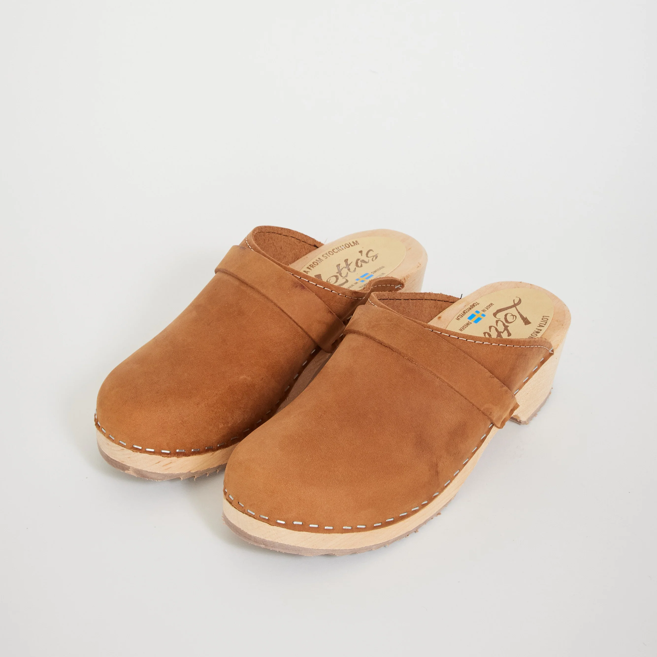 Classic Brown Oiled Nubuck Clogs - Image 2
