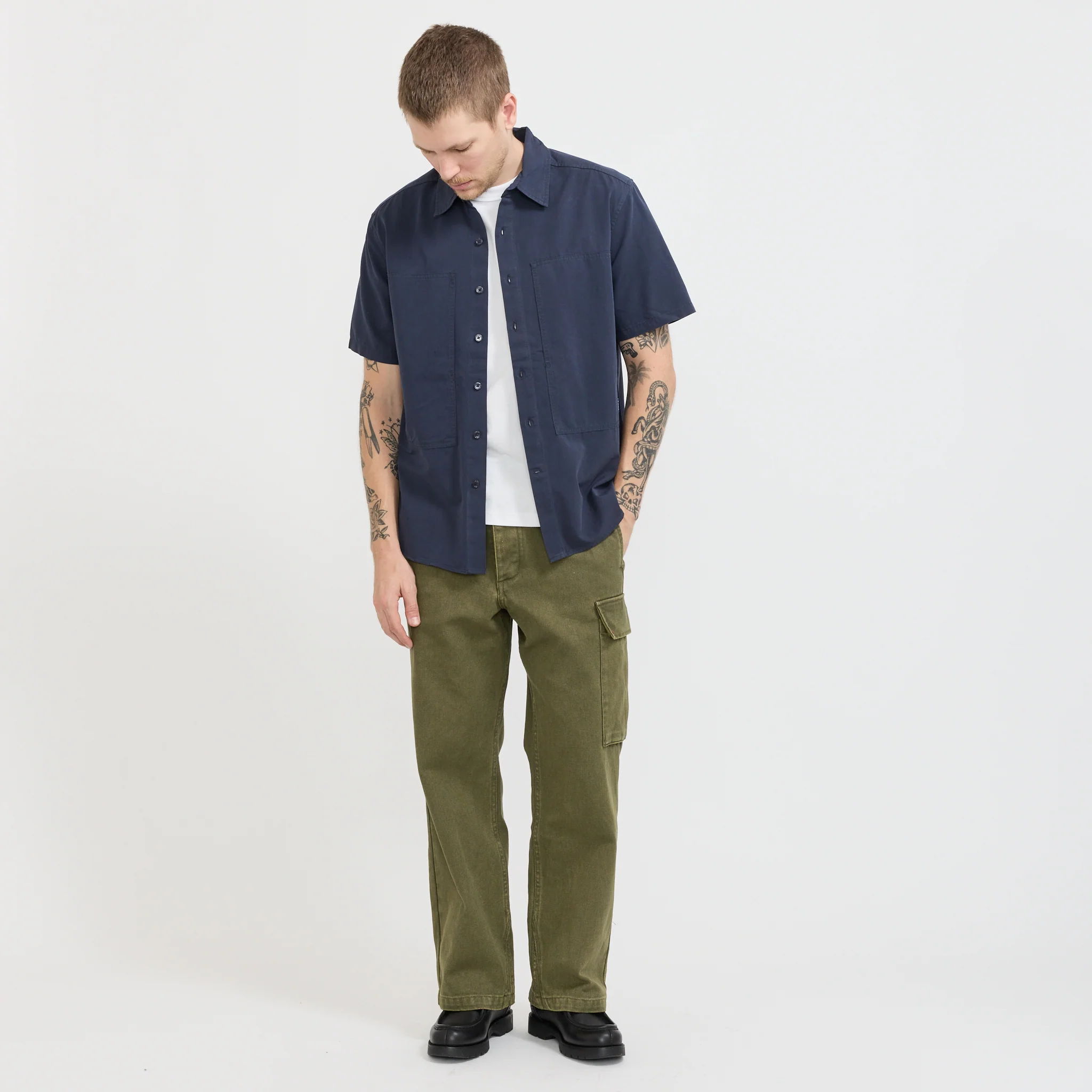 Cliff Short Sleeve Shirt Navy - Image 2