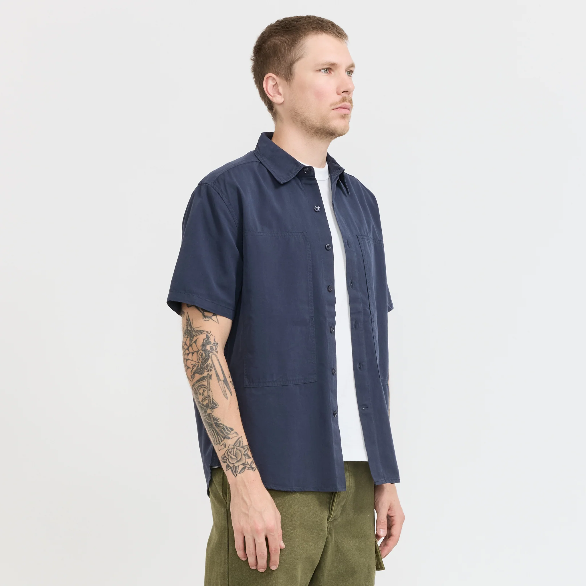 Cliff Short Sleeve Shirt Navy - Image 3