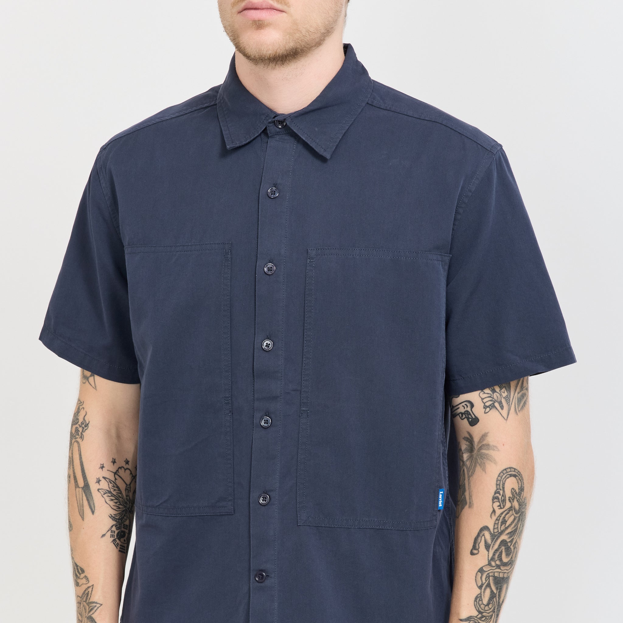 Cliff Short Sleeve Shirt Navy - Image 5