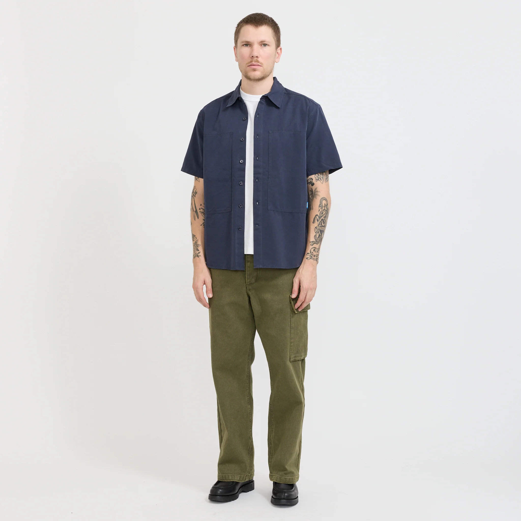 Cliff Short Sleeve Shirt Navy - Image 7