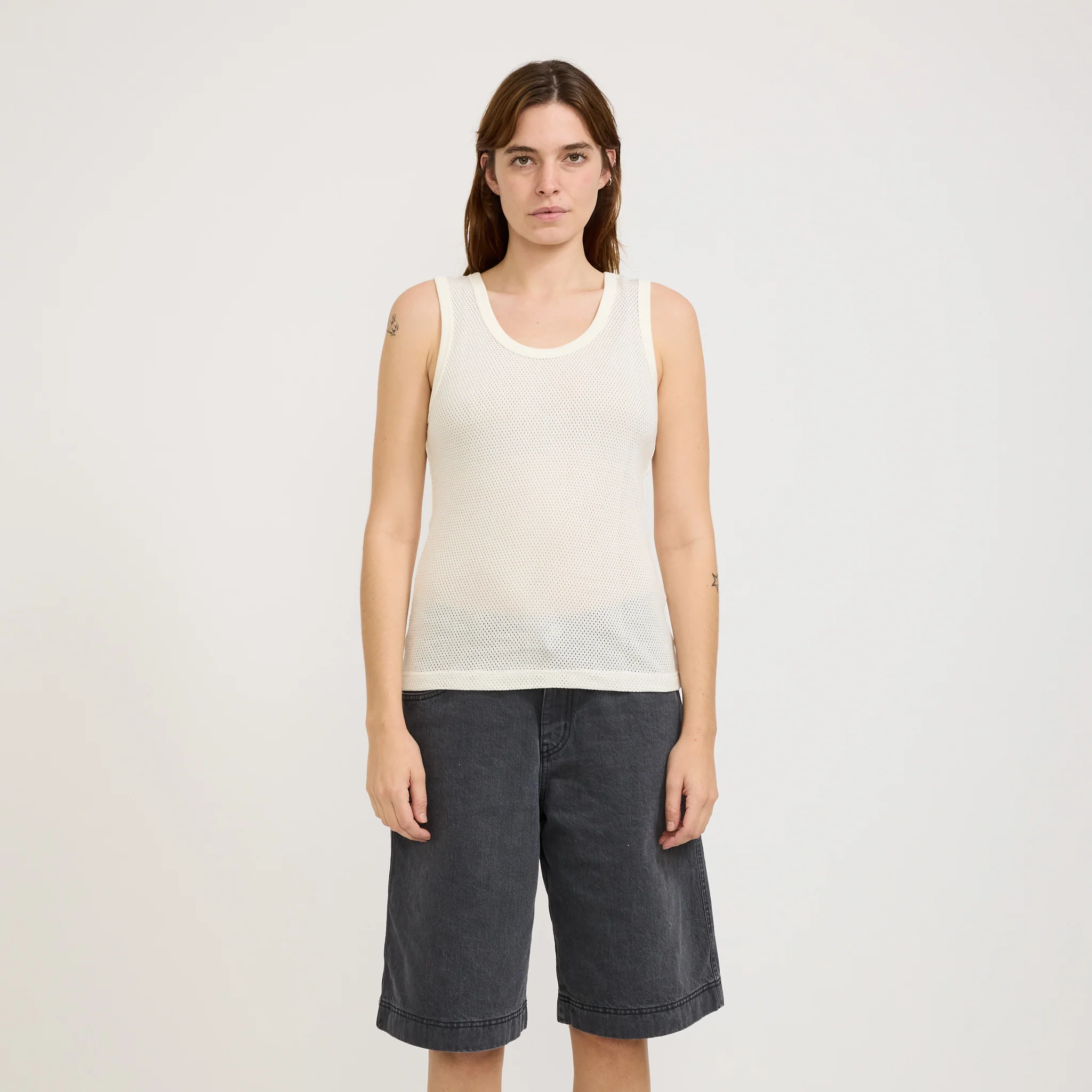 Close To The End Mesh T-Shirt Ecru