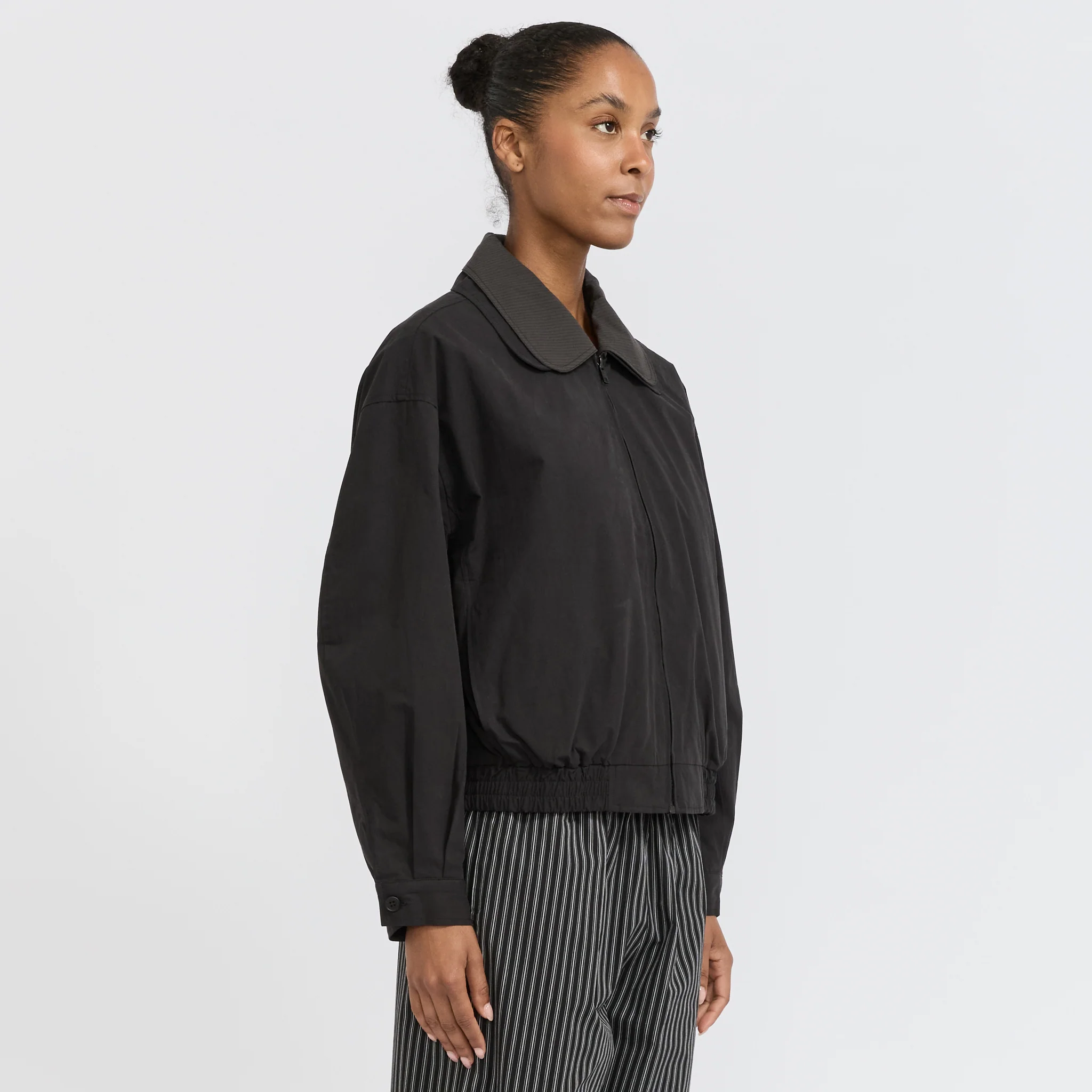 Collared Zip Jacket Black Contrast - Image 3