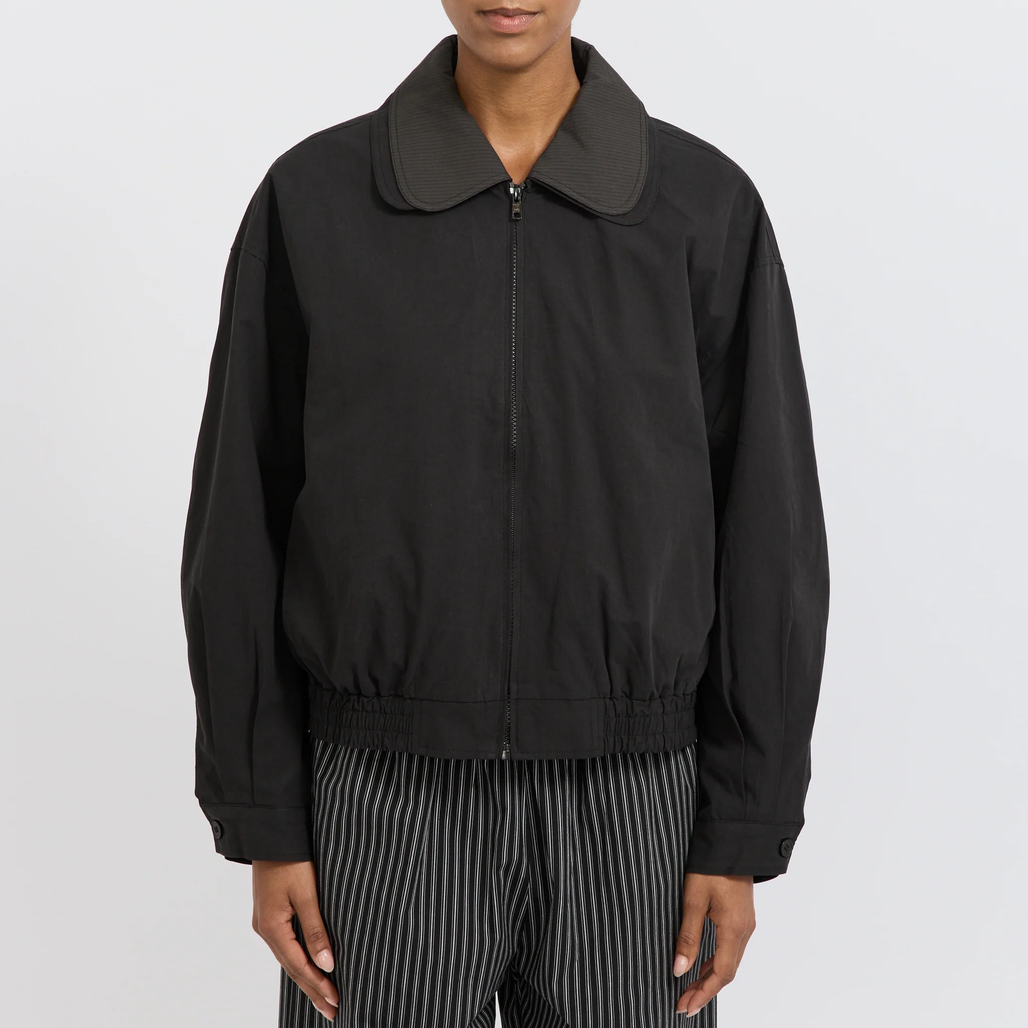 Collared Zip Jacket Black Contrast - Image 5