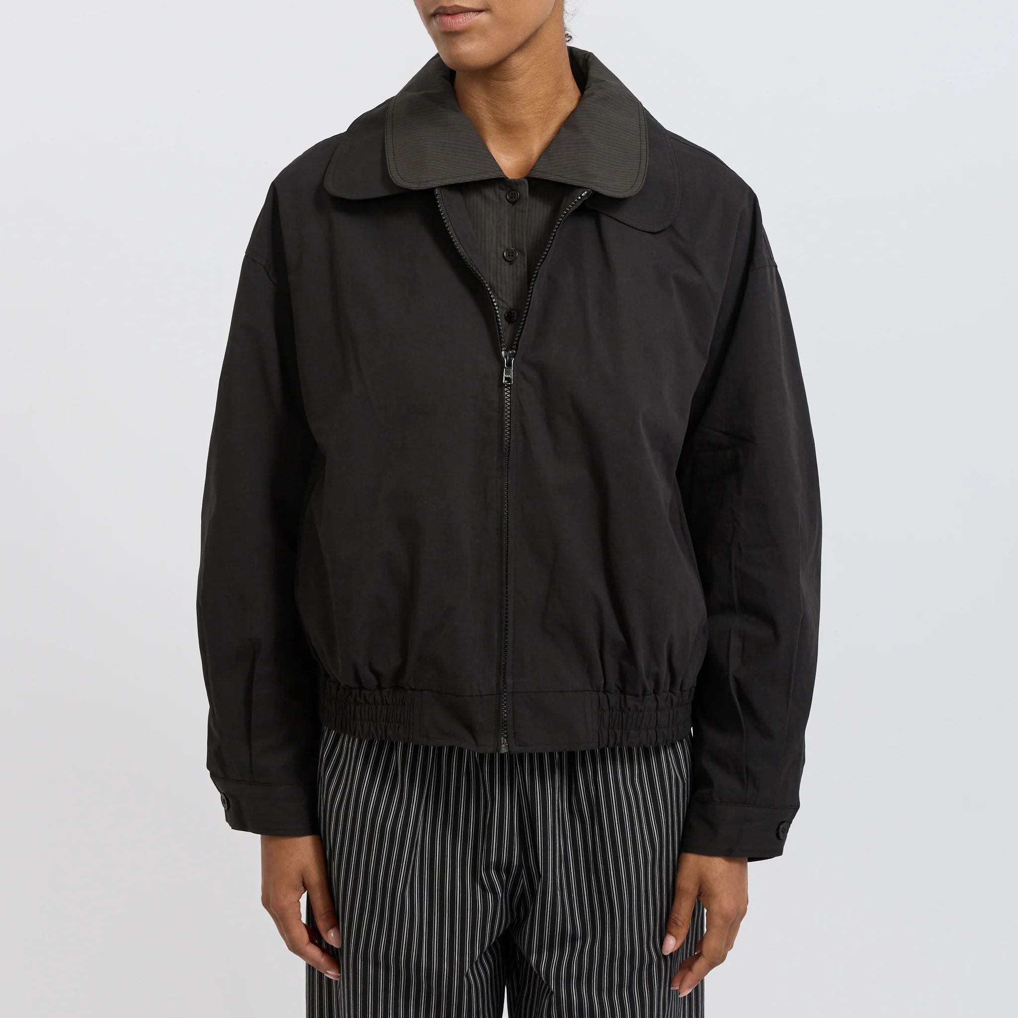 Collared Zip Jacket Black Contrast - Image 7