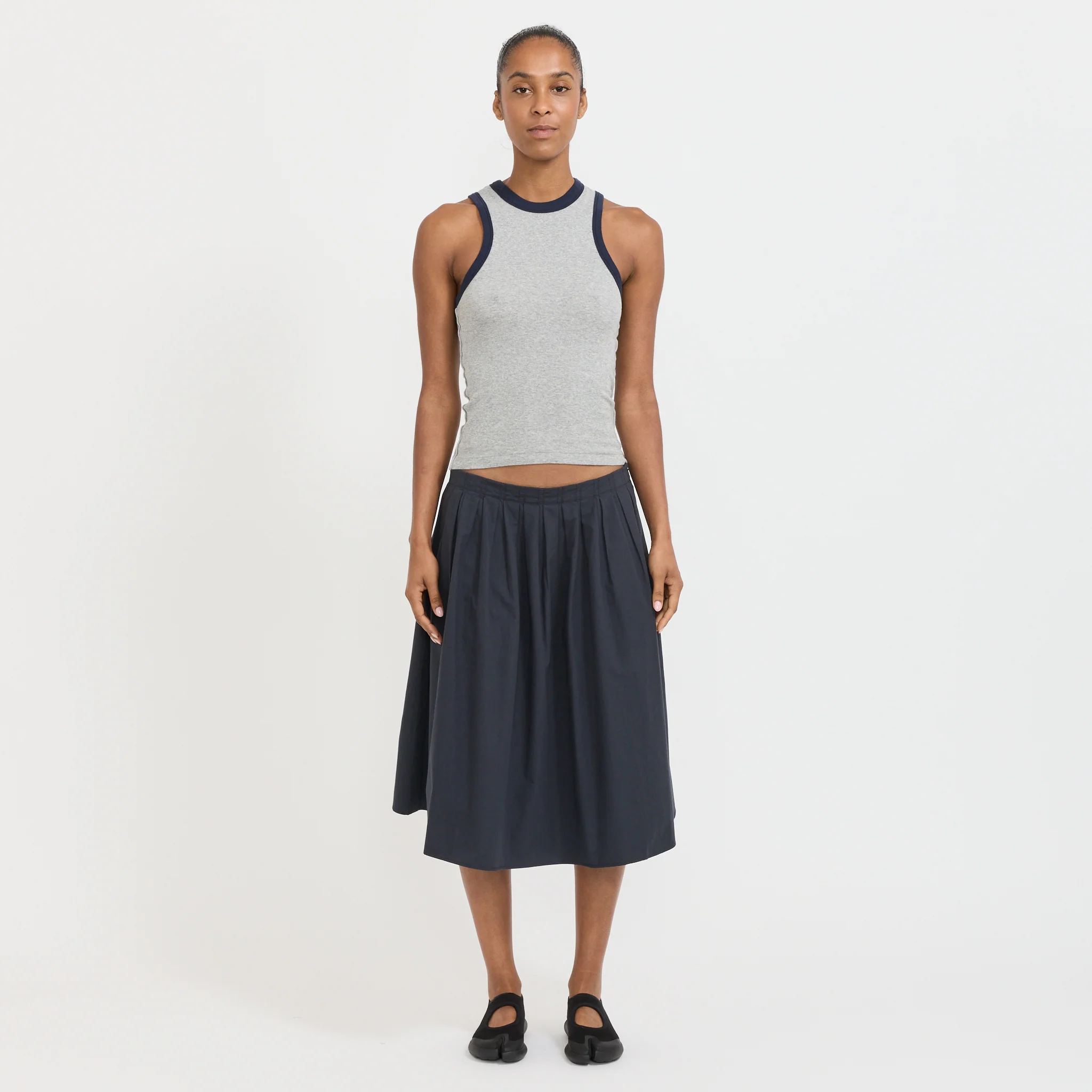 Contrast Seam Detail Tank Greymarle/Blue Ink - Image 6