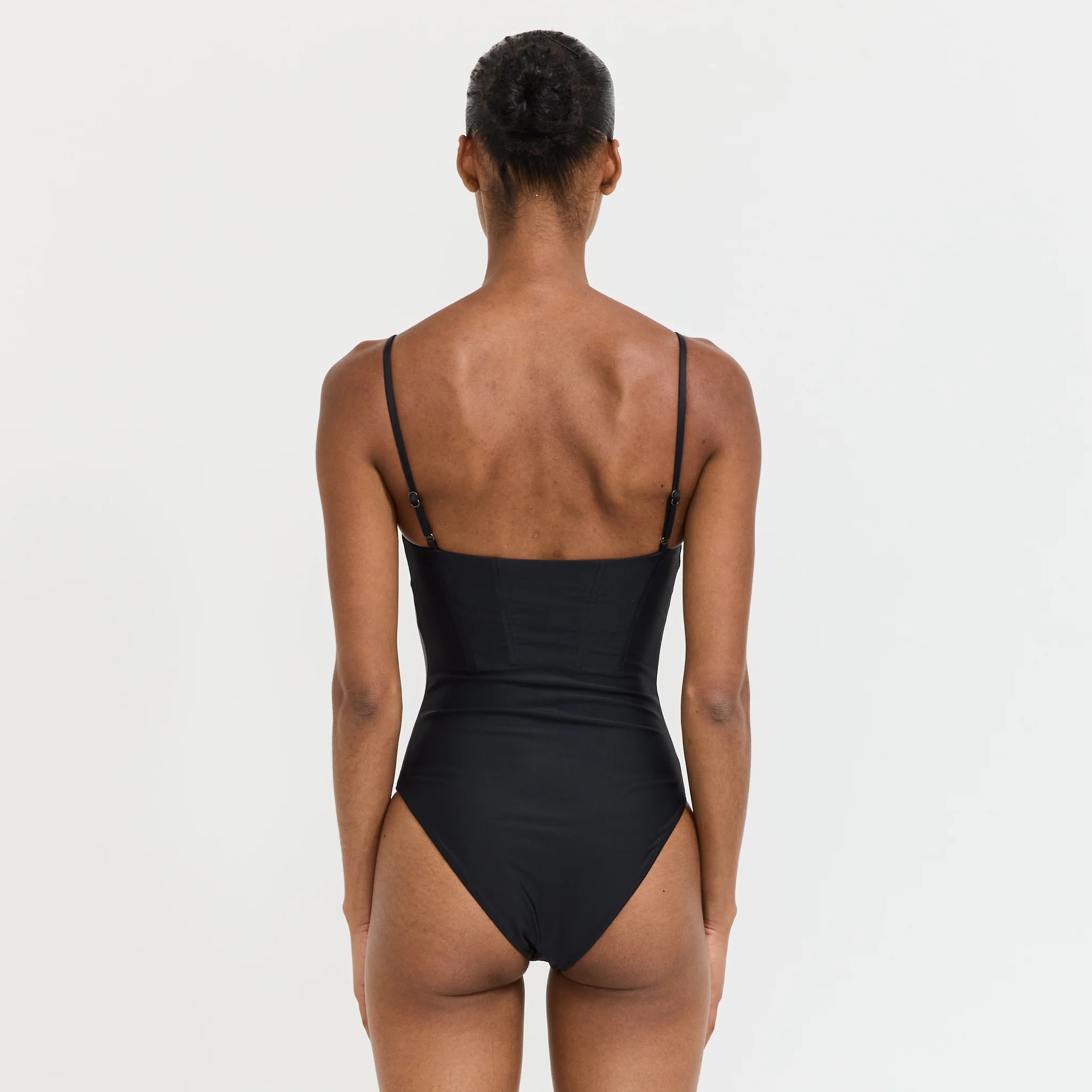 Corset Maillot with Panel Details Nero Black - Image 4