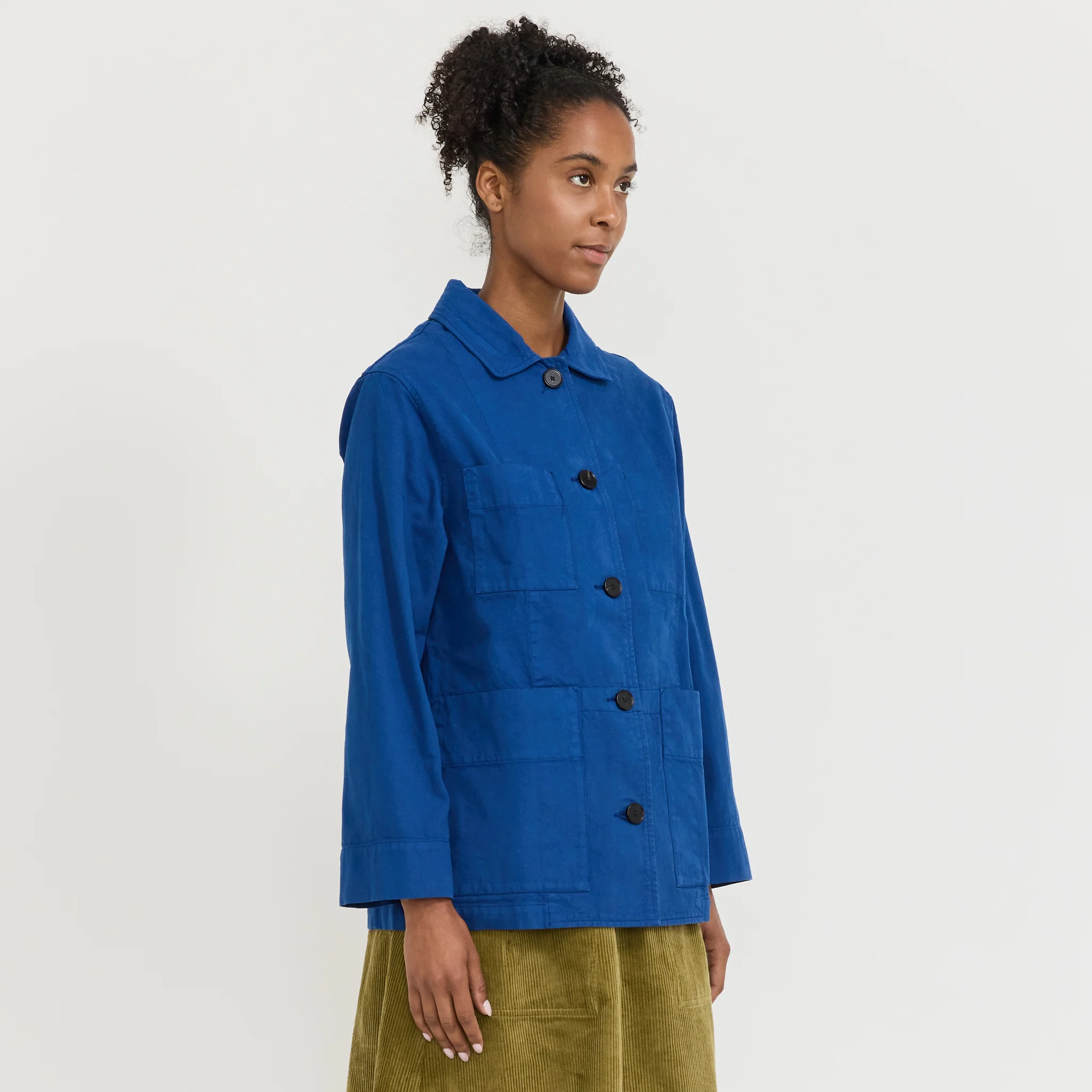 Cotton Canvas Workwear Jacket Cobalt - Image 3