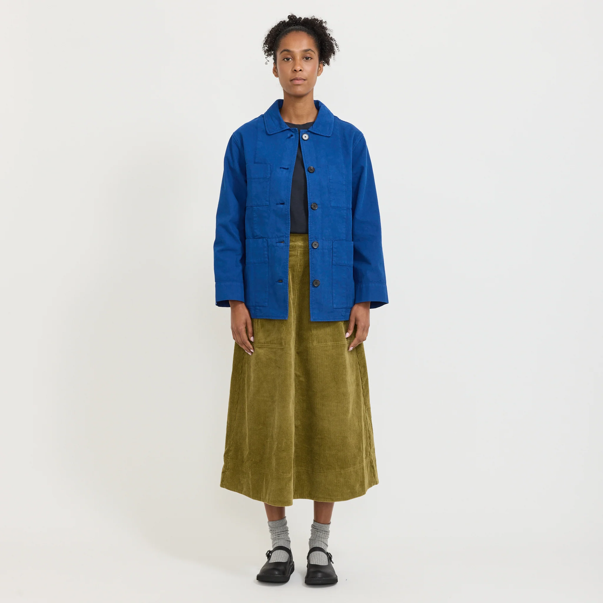 Cotton Canvas Workwear Jacket Cobalt - Image 7
