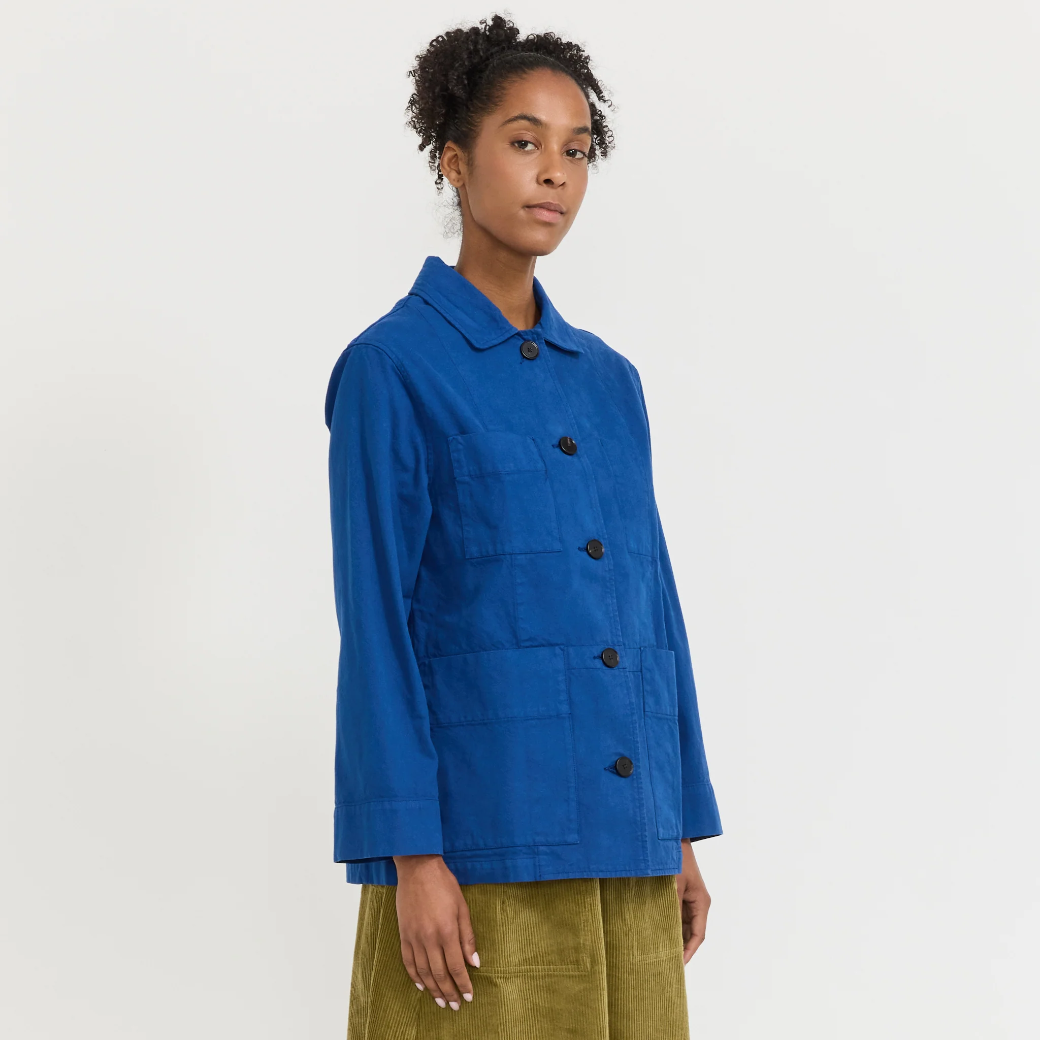 Cotton Canvas Workwear Jacket Cobalt - Image 8