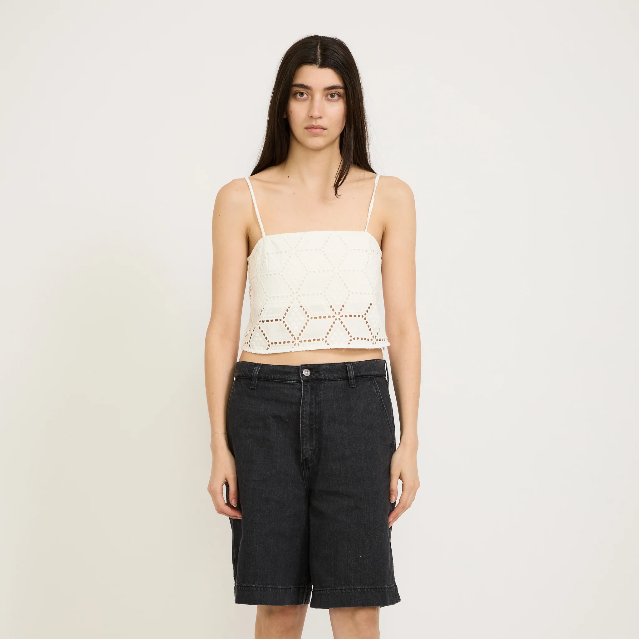 Cotton Lace Cami White