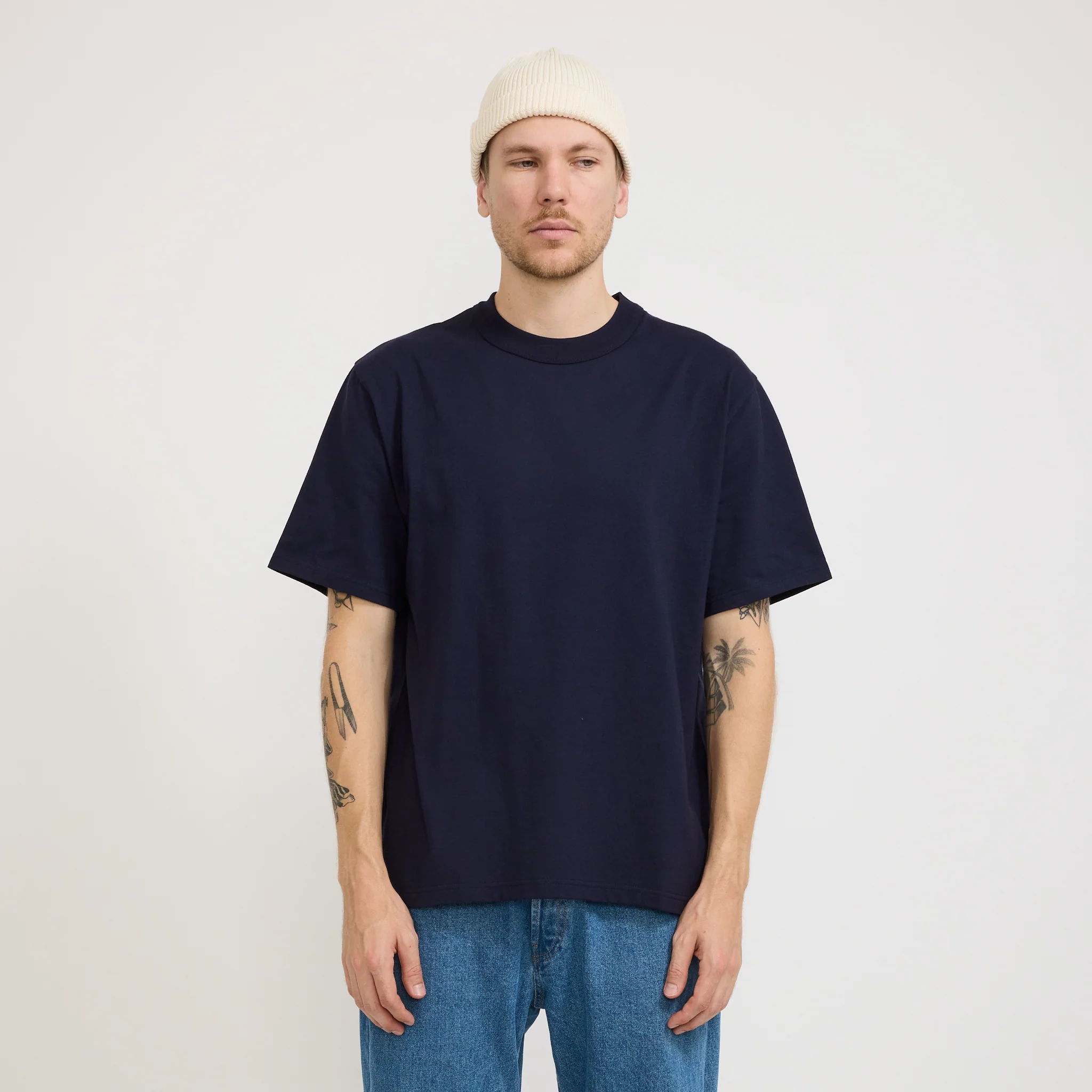 Cotton Roll Up Beanie Ivory - Image 3