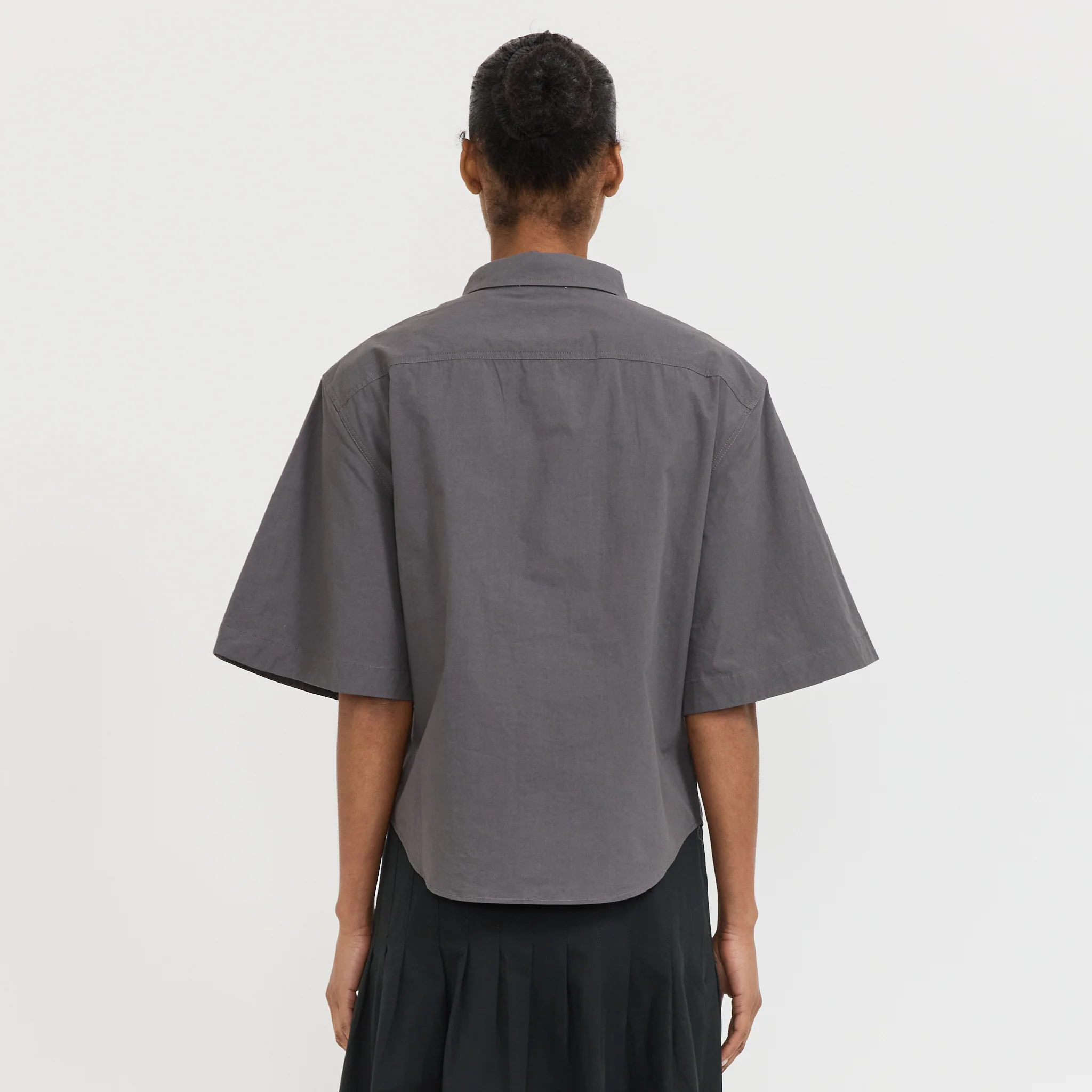 Crushed Cotton S/S Shirt Washed Black - Image 4