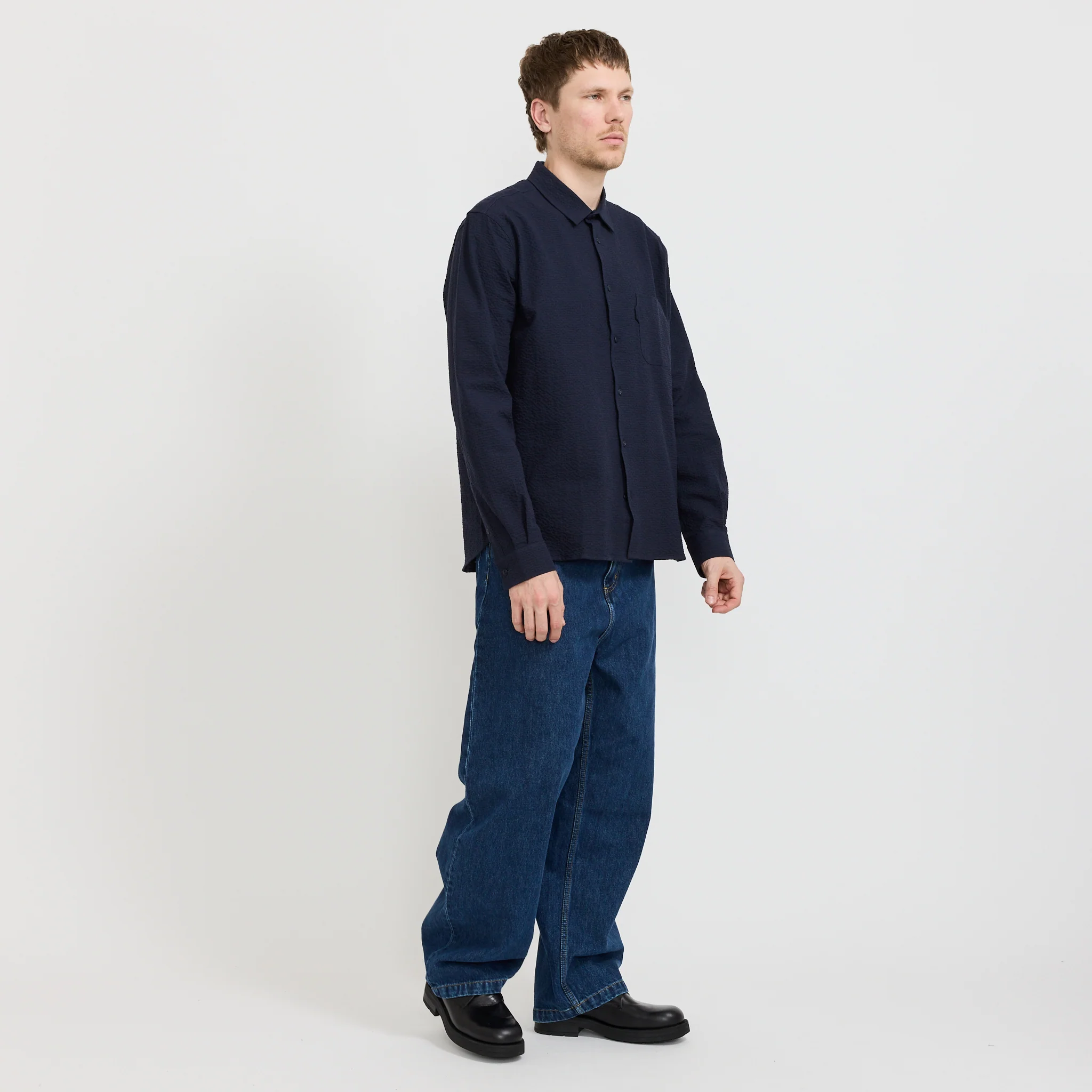Curtis Shirt Navy Seersucker - Image 2