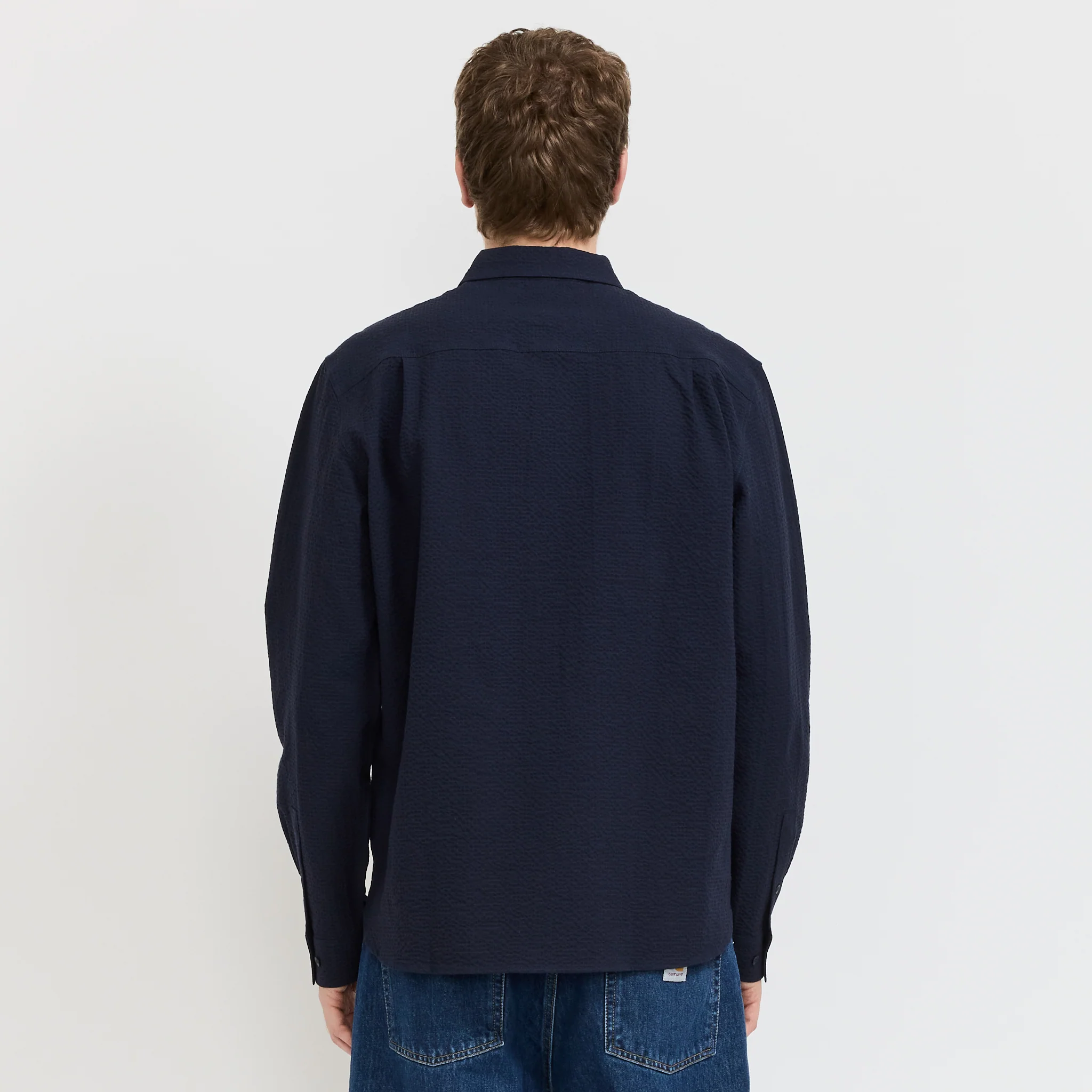 Curtis Shirt Navy Seersucker - Image 4