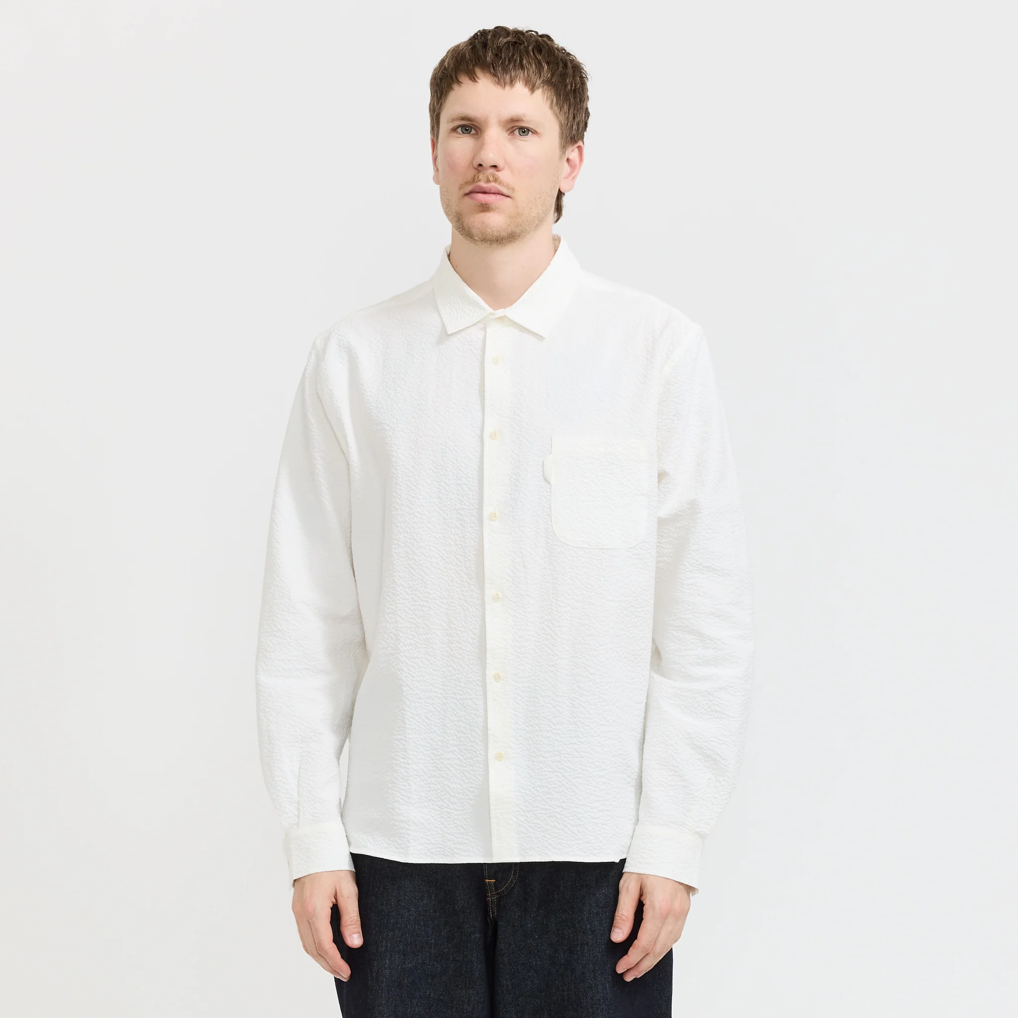 Curtis Shirt White Seersucker - Image 6