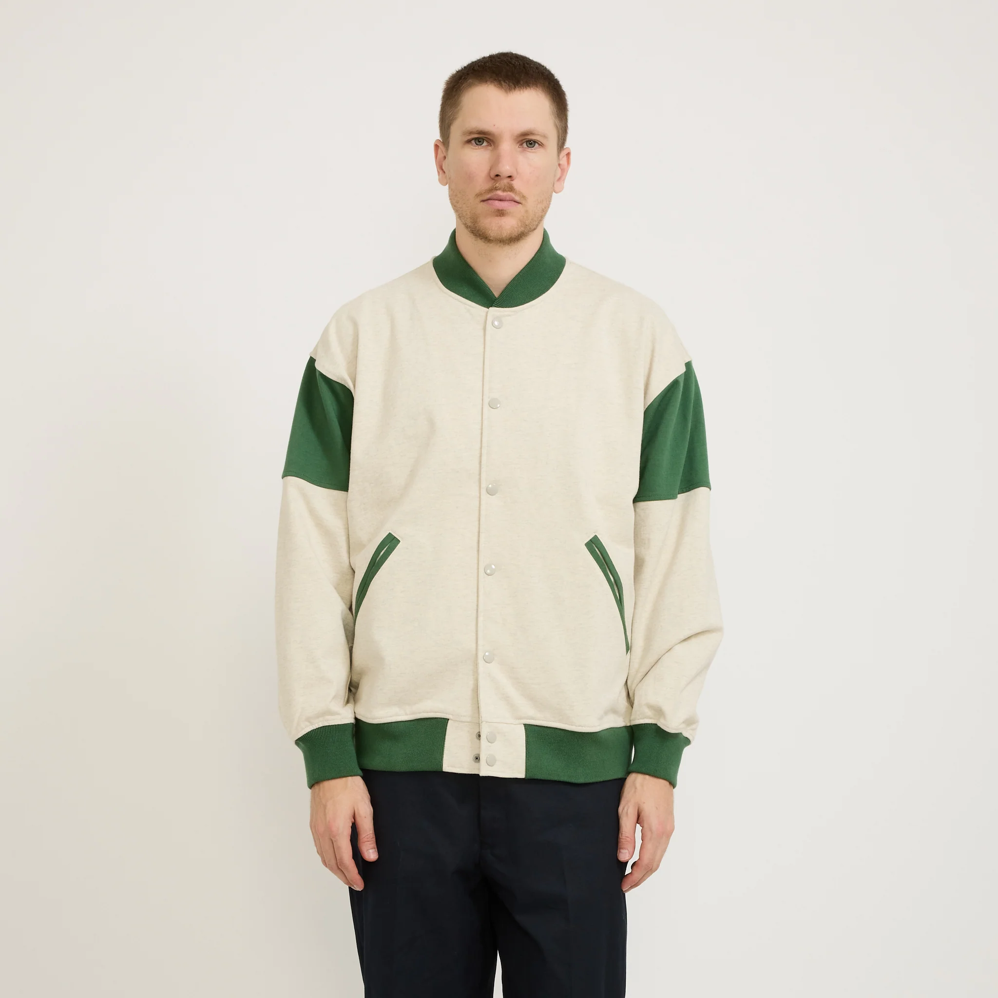 Dean Snap Cardigan Oatmeal - Image 3