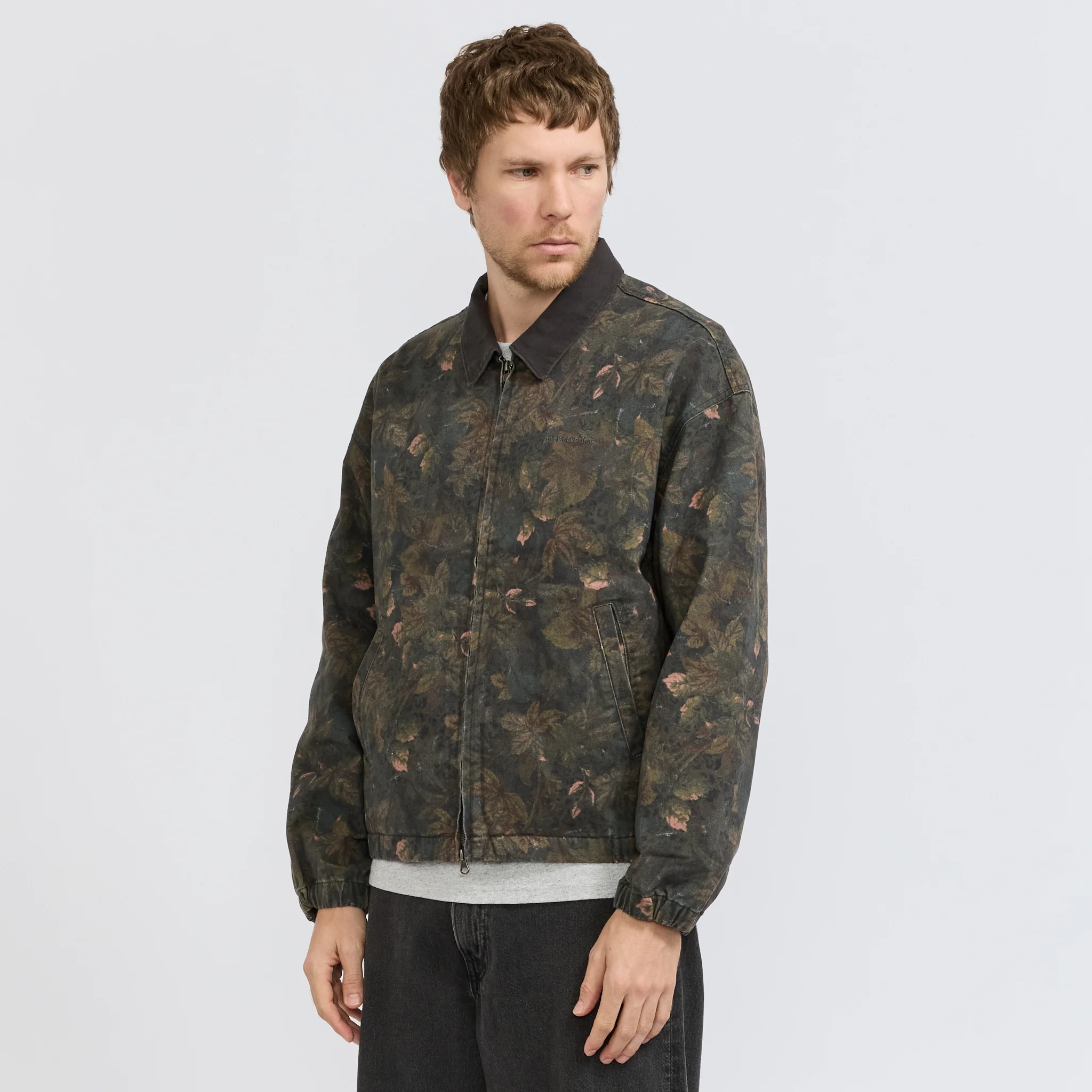 Denim Blouson Jacket Flower
