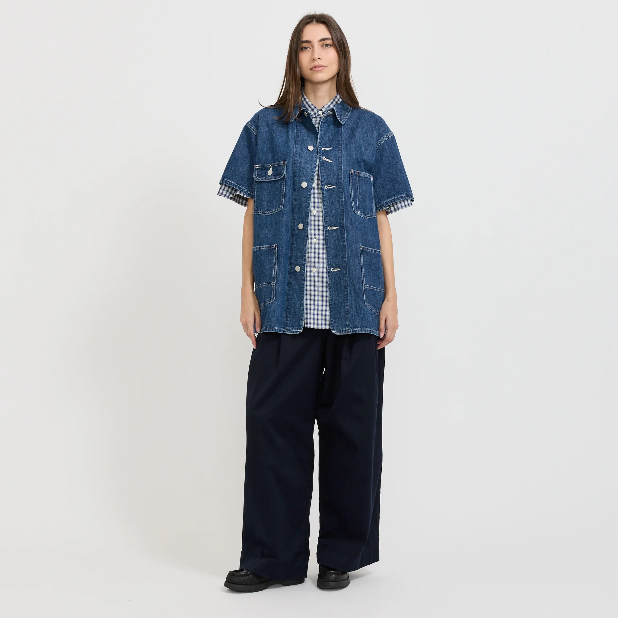 Denim Coverall Short Sleeve Blue - Image 2