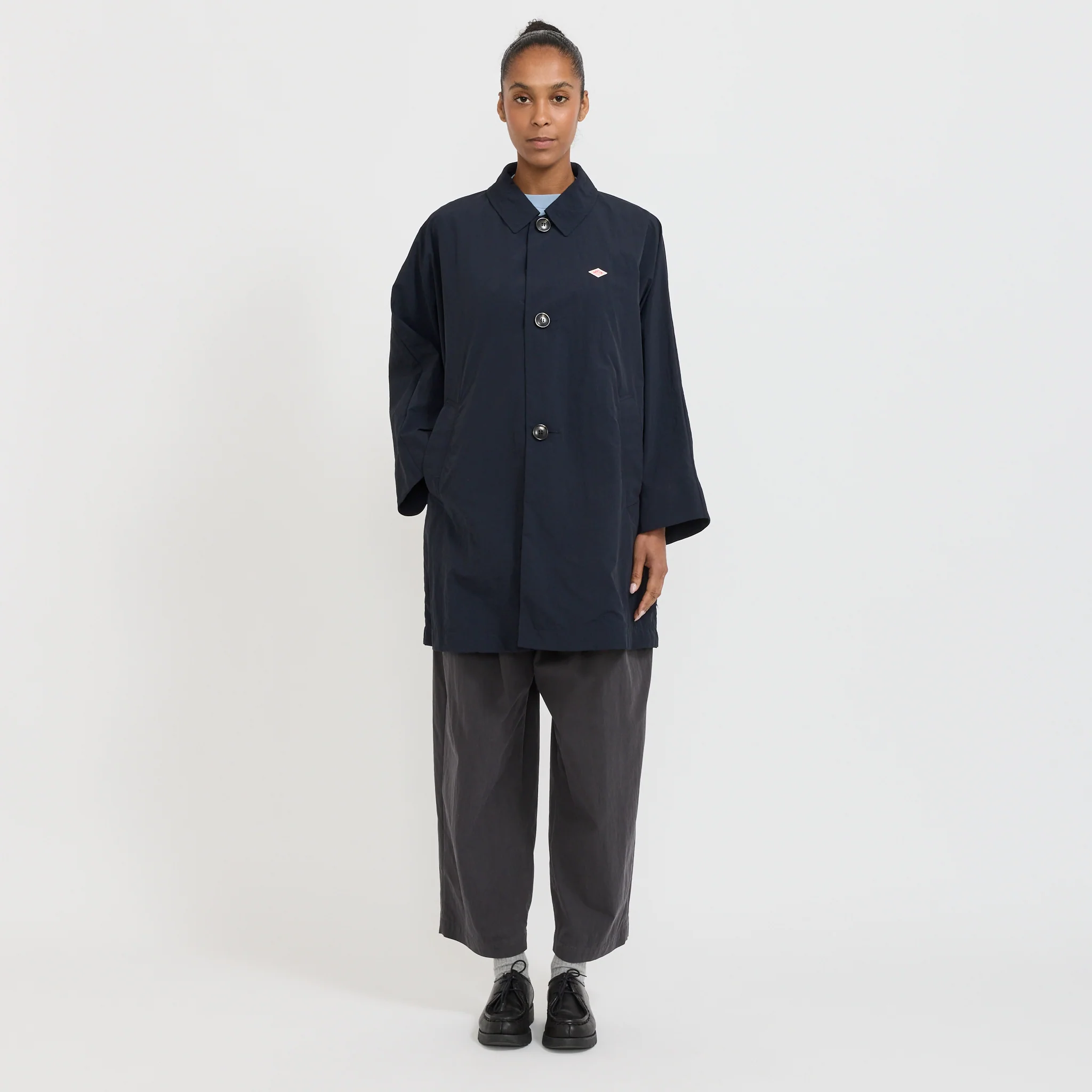 Dolman Sleeve Coat Navy - Image 2