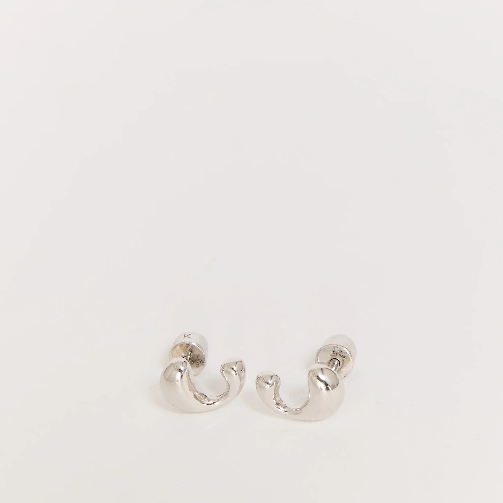 Dolphin Pool Studs Pair Silver