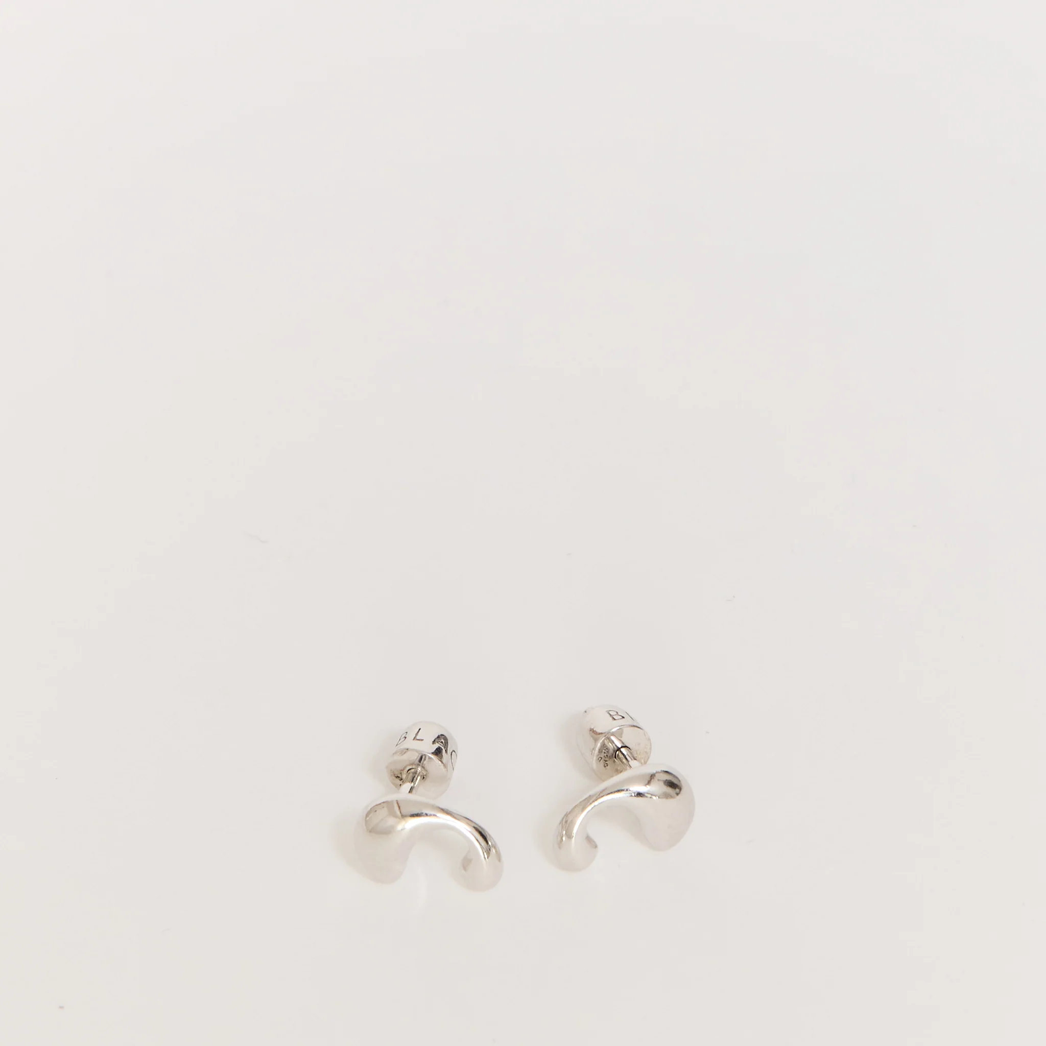 Dolphin Pool Studs Pair Silver - Image 2