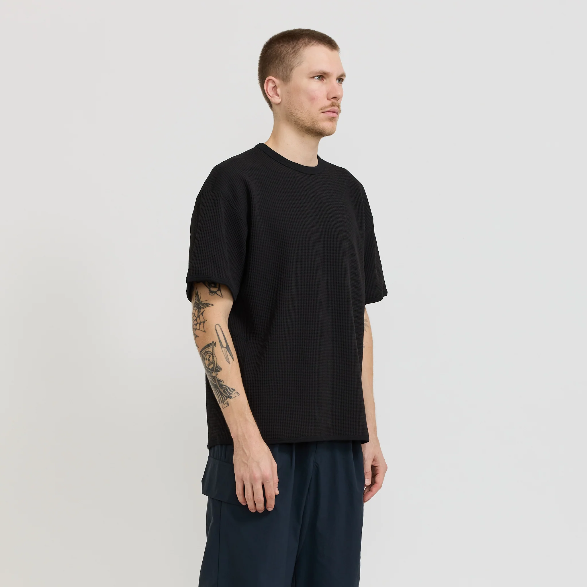 Dry Waffle T-Shirt Black - Image 3