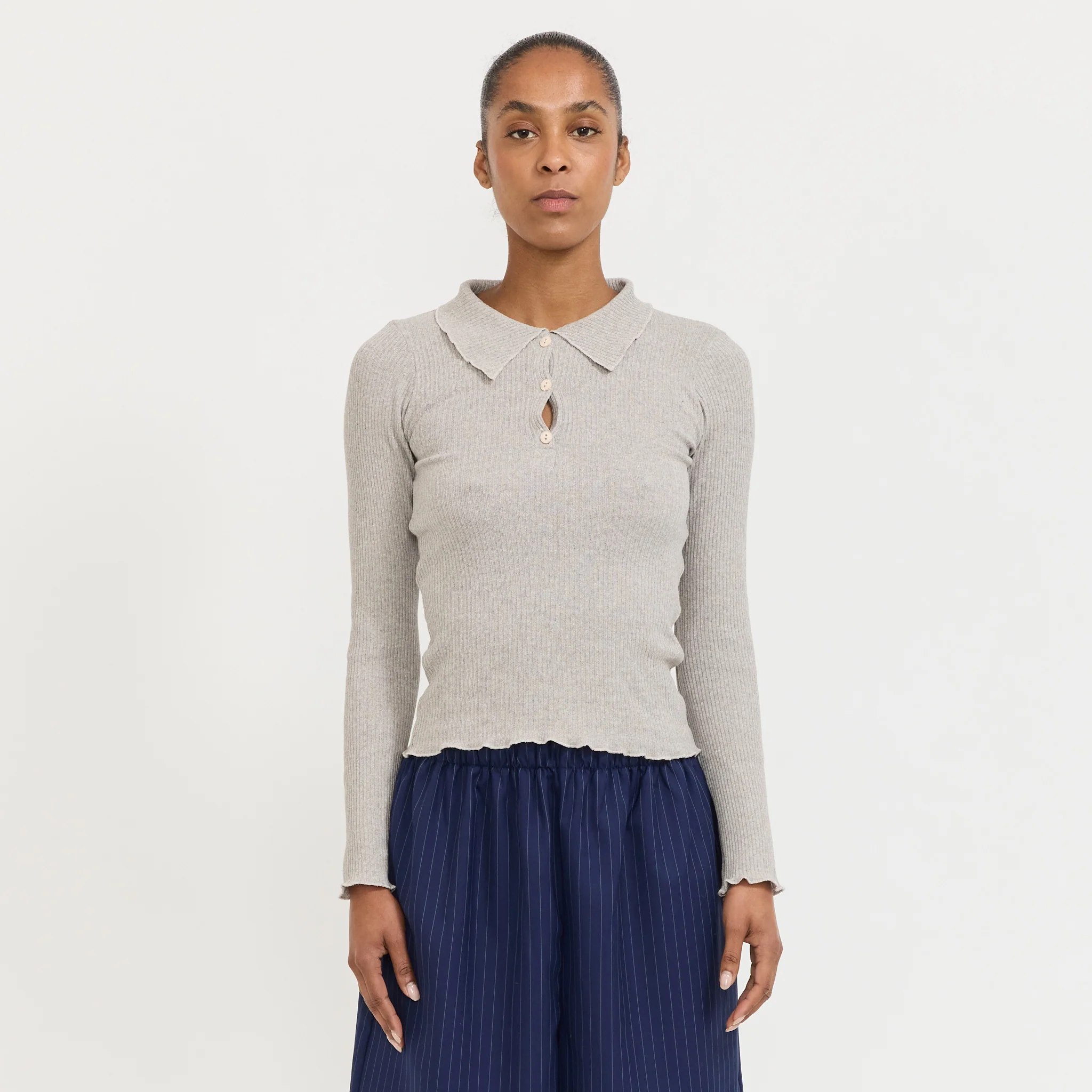 Dual Long Sleeve Tee Grey Melange