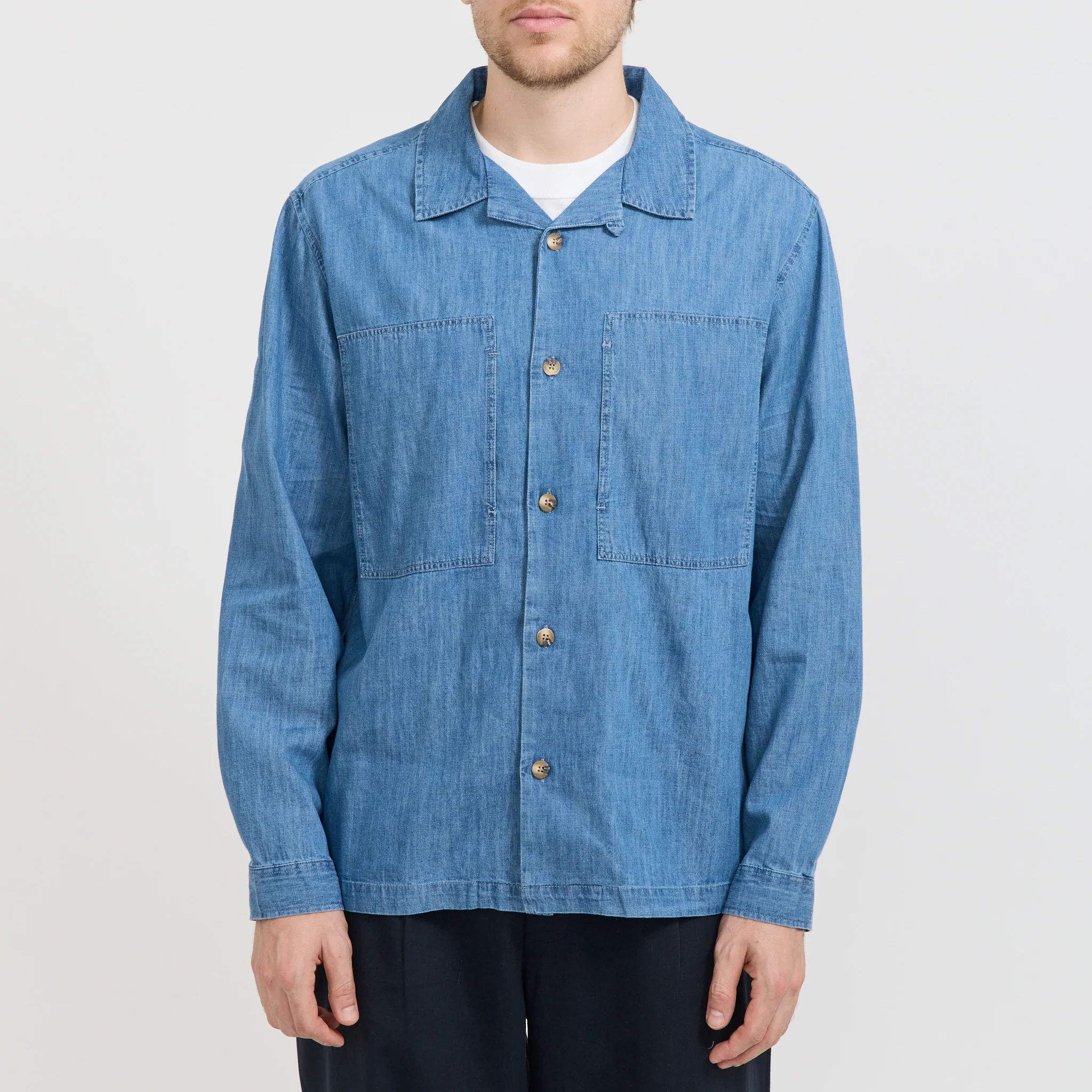 Durno Overshirt Washed Denim - Image 5
