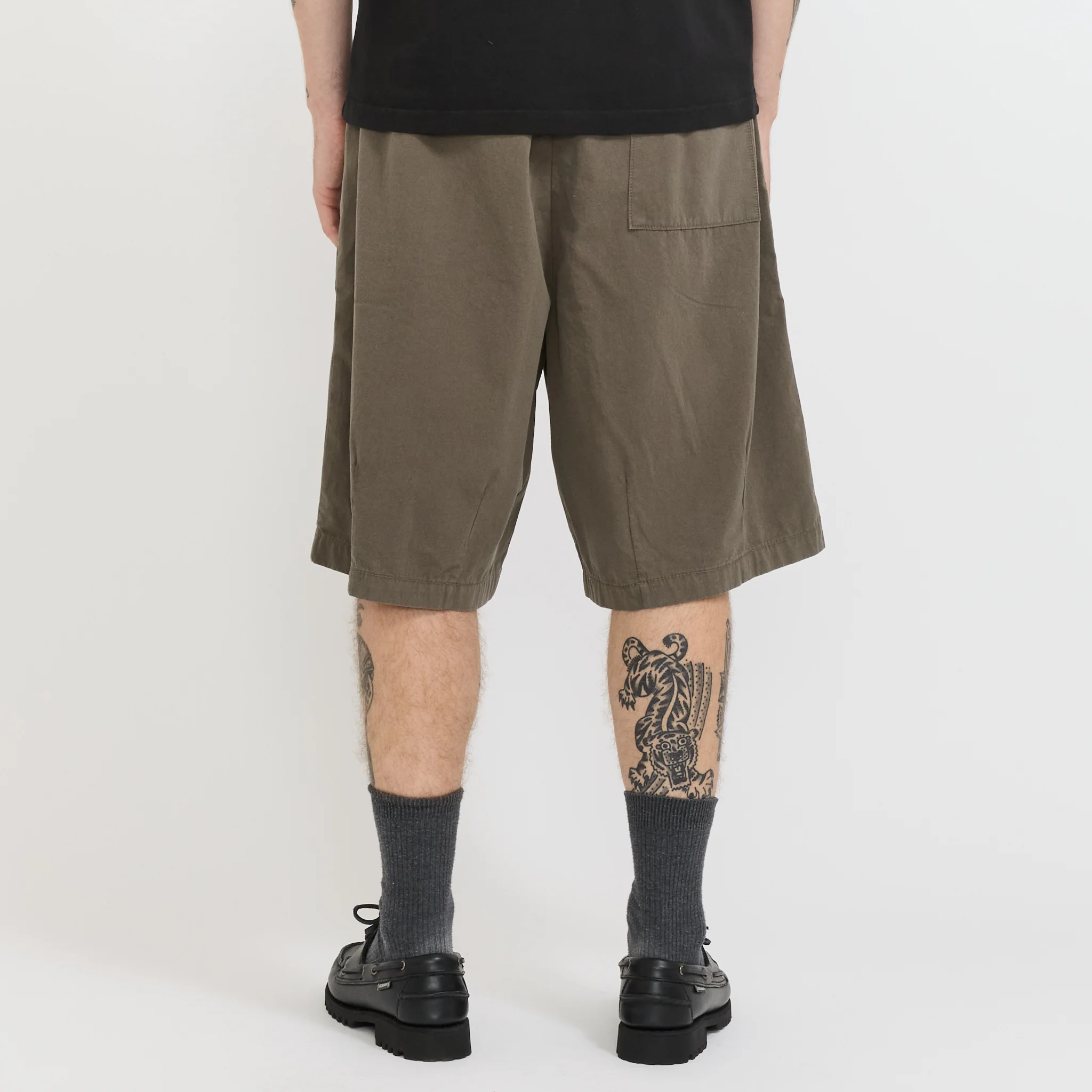 Elasticated Cotton Shorts Bark - Image 5