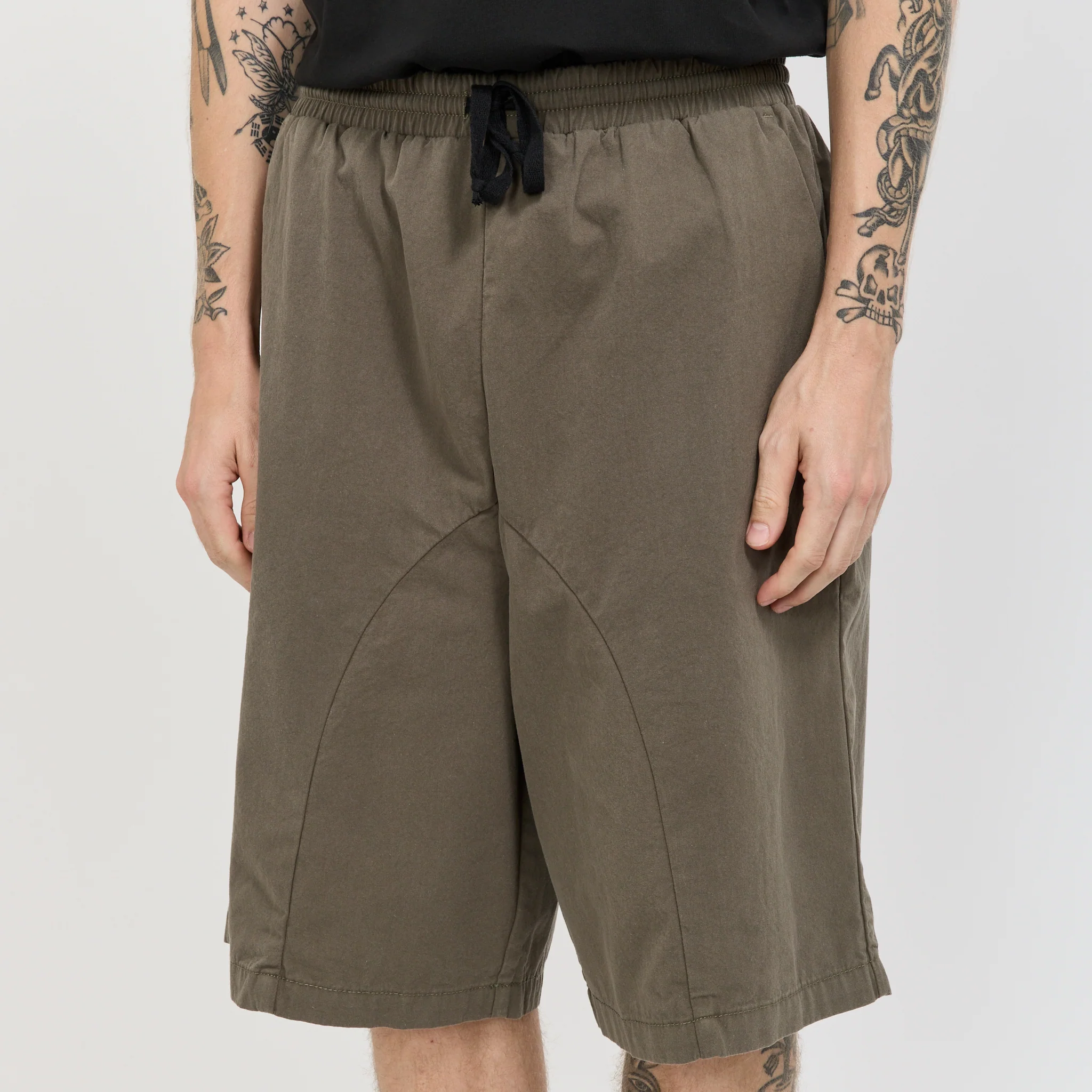 Elasticated Cotton Shorts Bark - Image 6