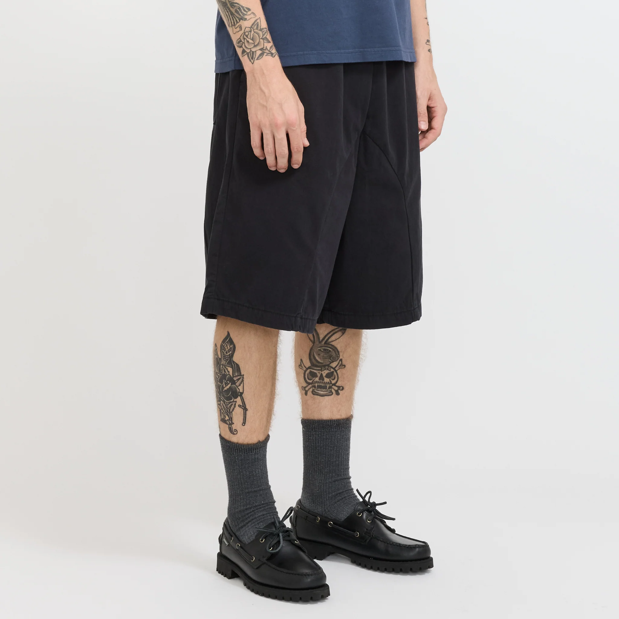Elasticated Cotton Shorts Black - Image 5