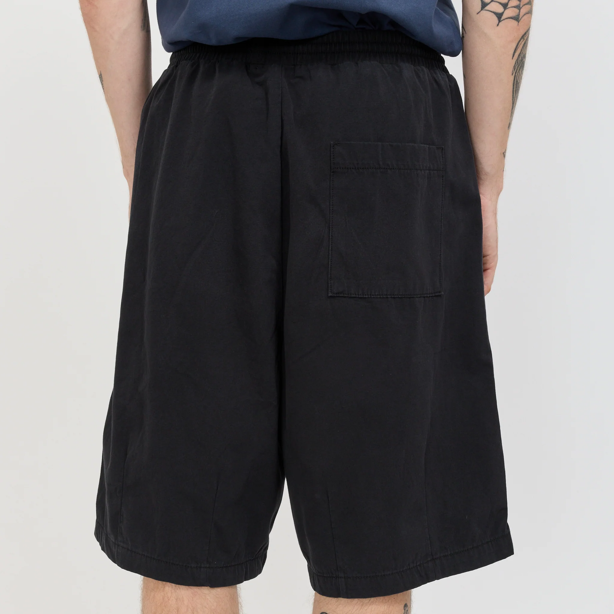 Elasticated Cotton Shorts Black - Image 7