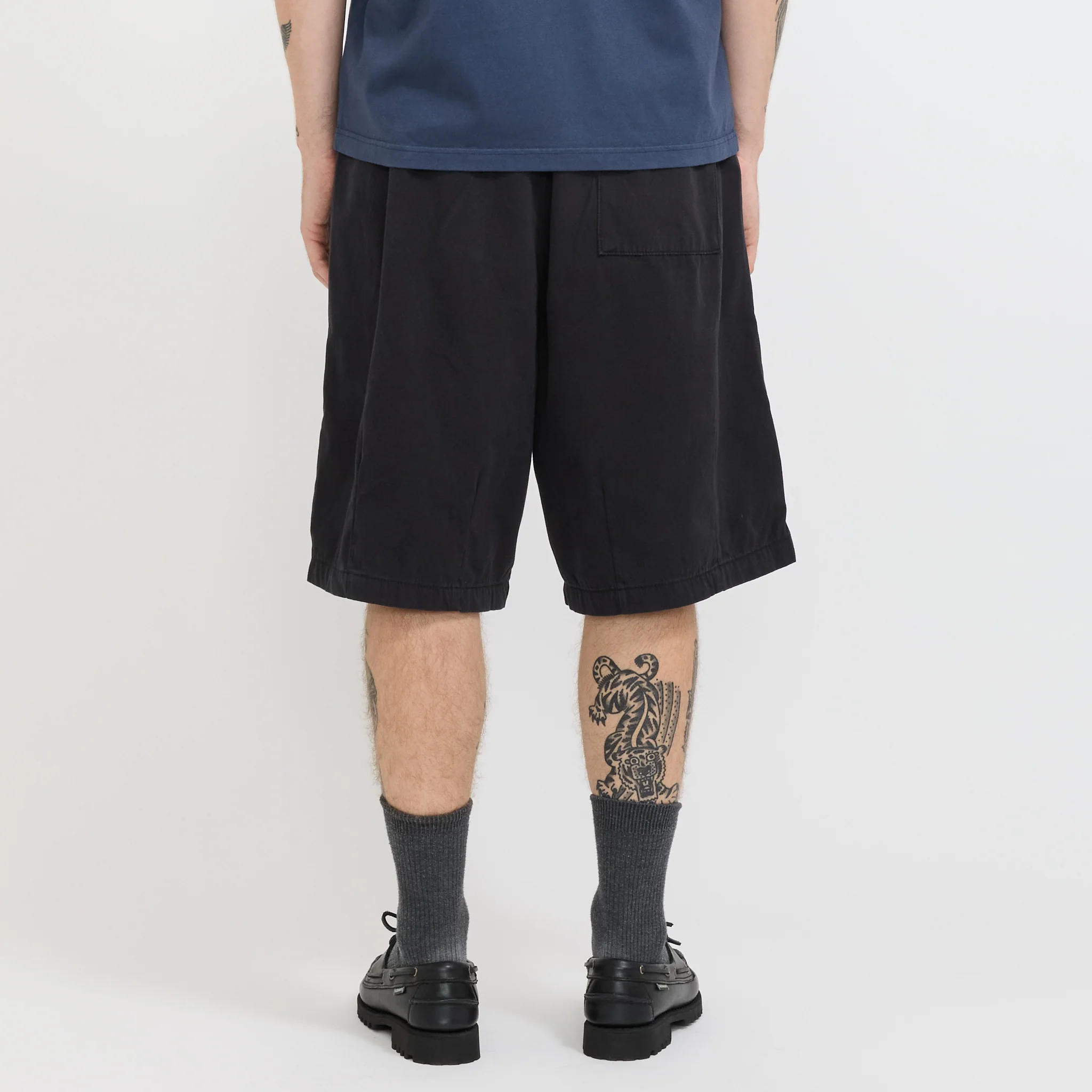 Elasticated Cotton Shorts Black - Image 8