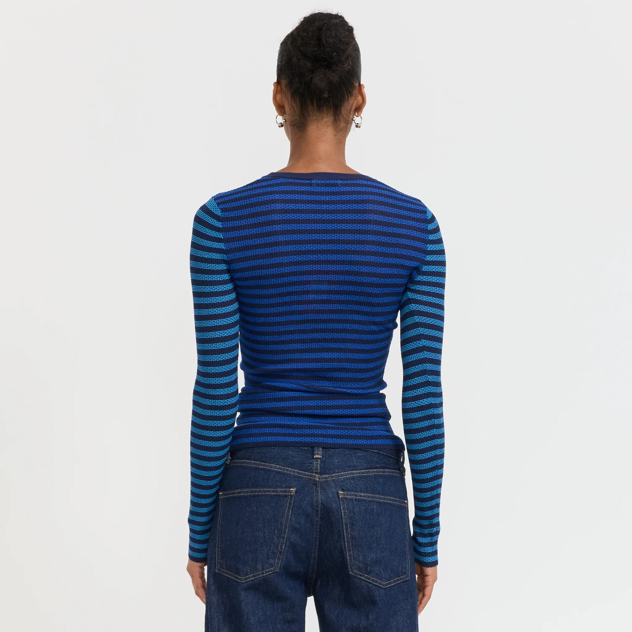 Elise Stripe Top Navy Stripe - Image 4