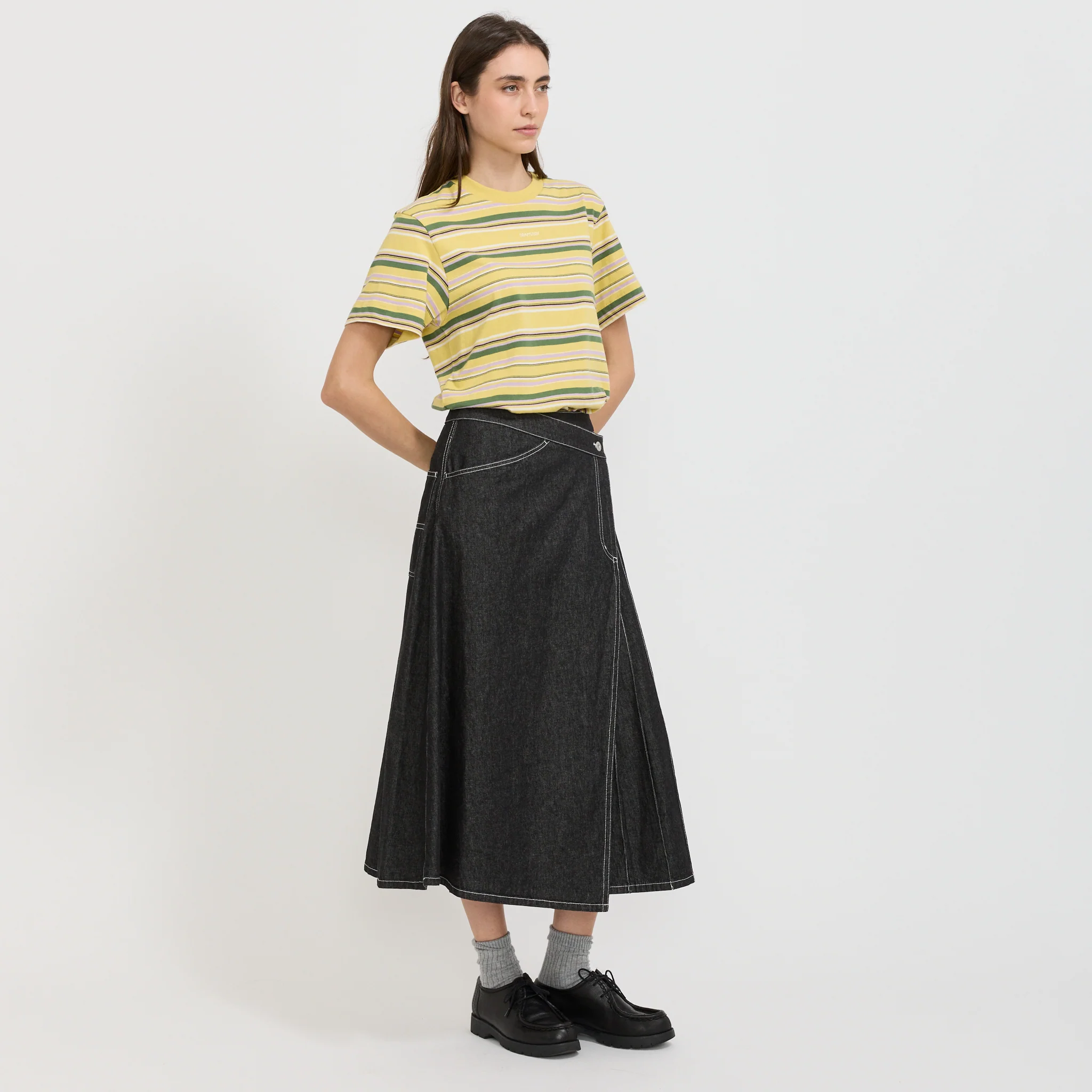Embroidery Multi-Striped Short Sleeve Yellow - Image 3
