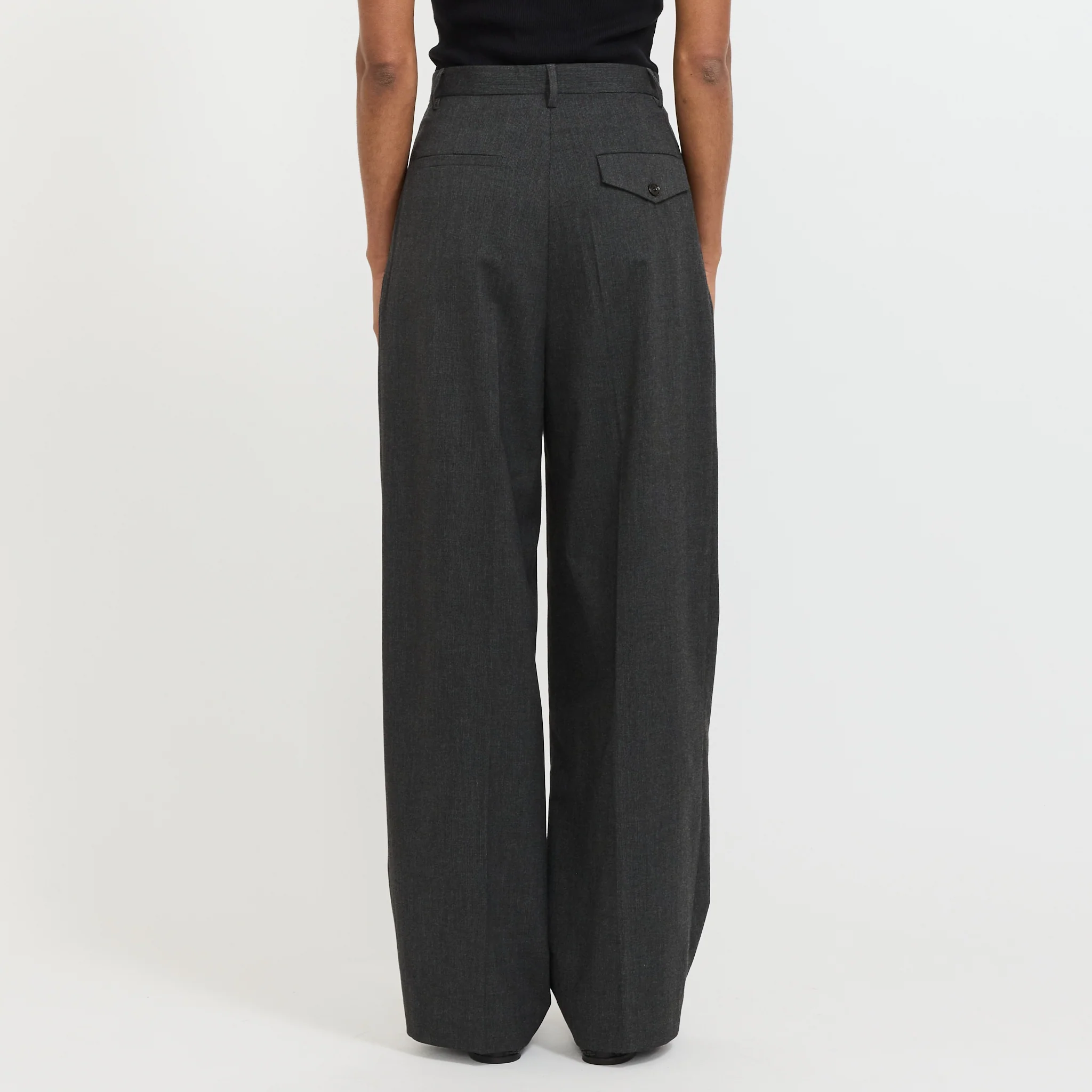 Emilio Straight Pleated Pants Greysand - Image 4