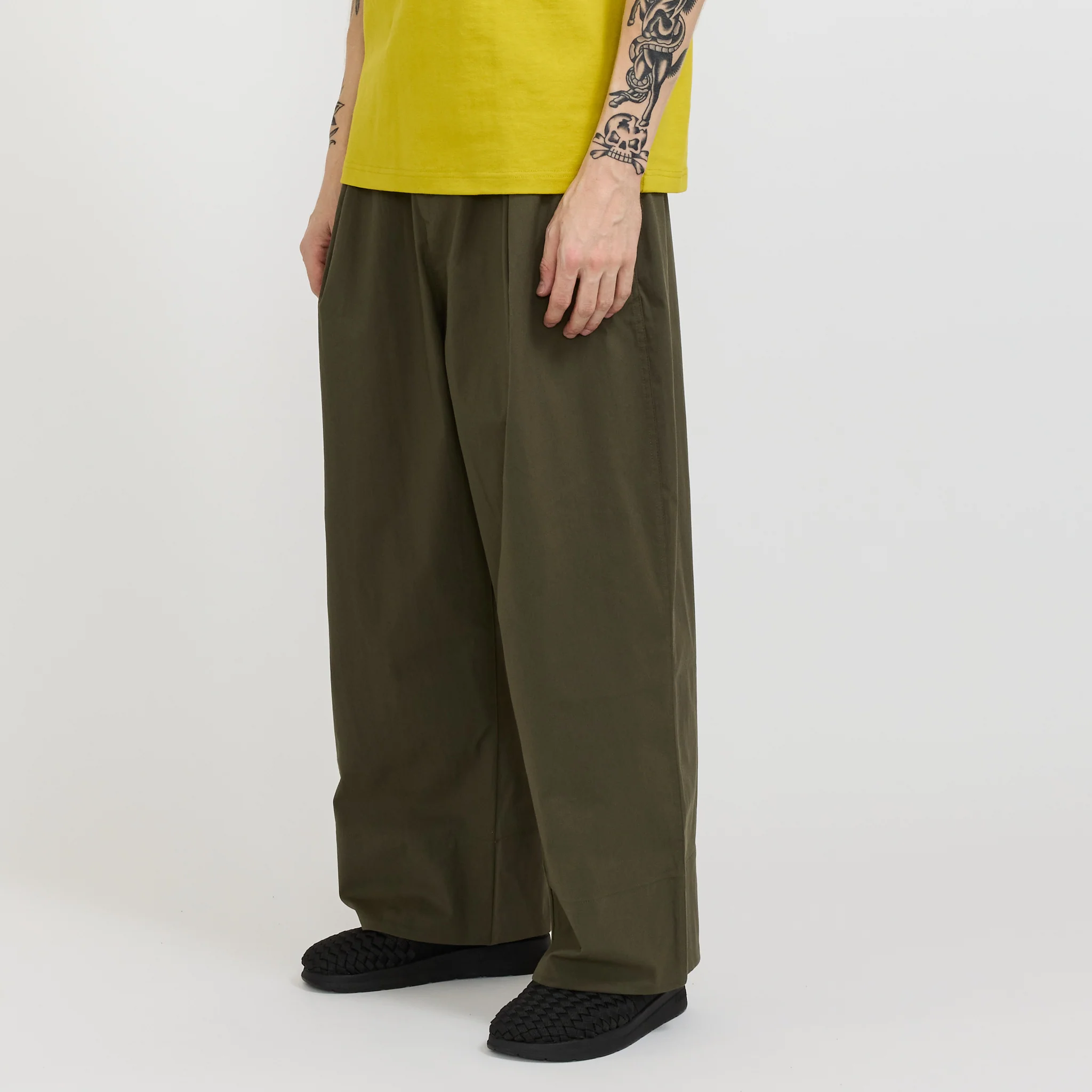 EVD Twill Wide Pant New Taupe Green - Image 8