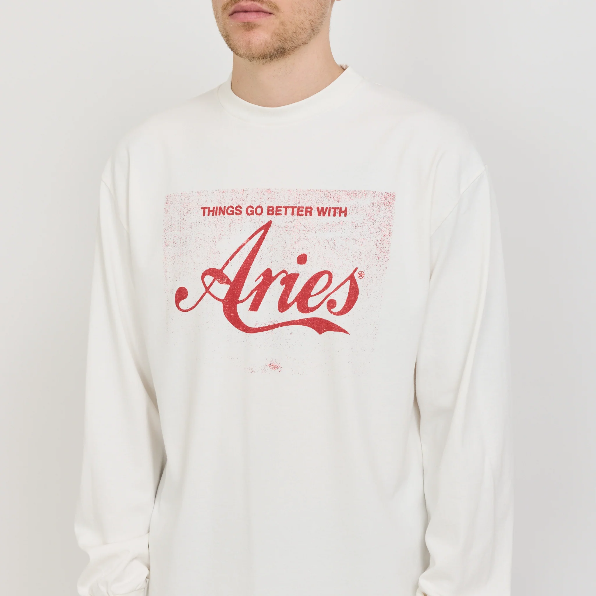 Faded Cola LS Tee White - Image 5