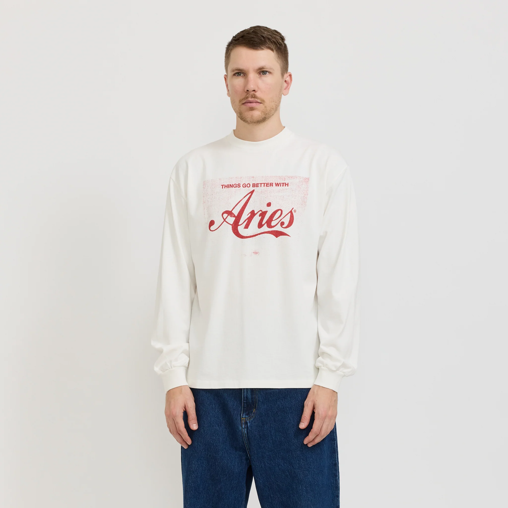 Faded Cola LS Tee White - Image 6
