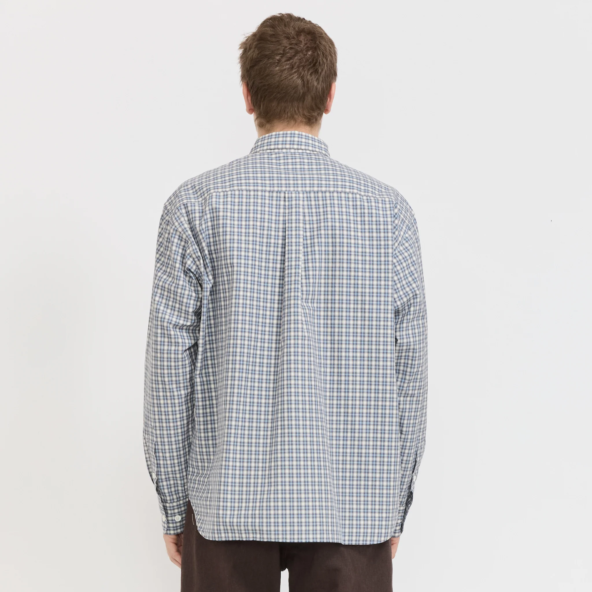 Falster Fine Check Oversize Shirt Cerulean - Image 4