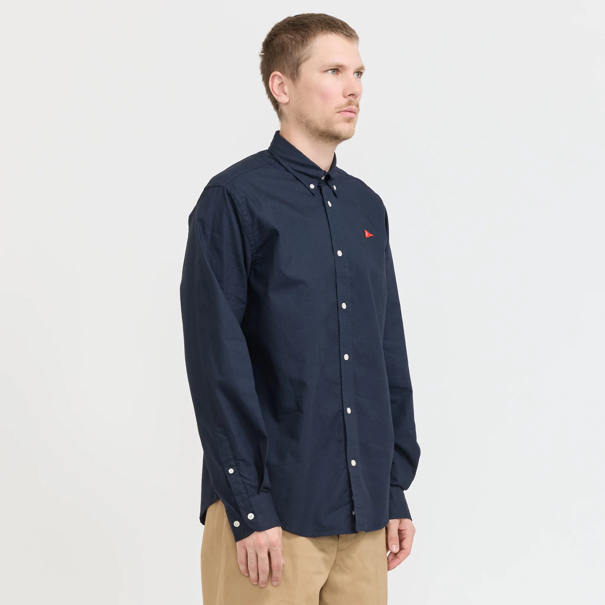Flag Regular Fit Oxford Shirt Navy - Image 3