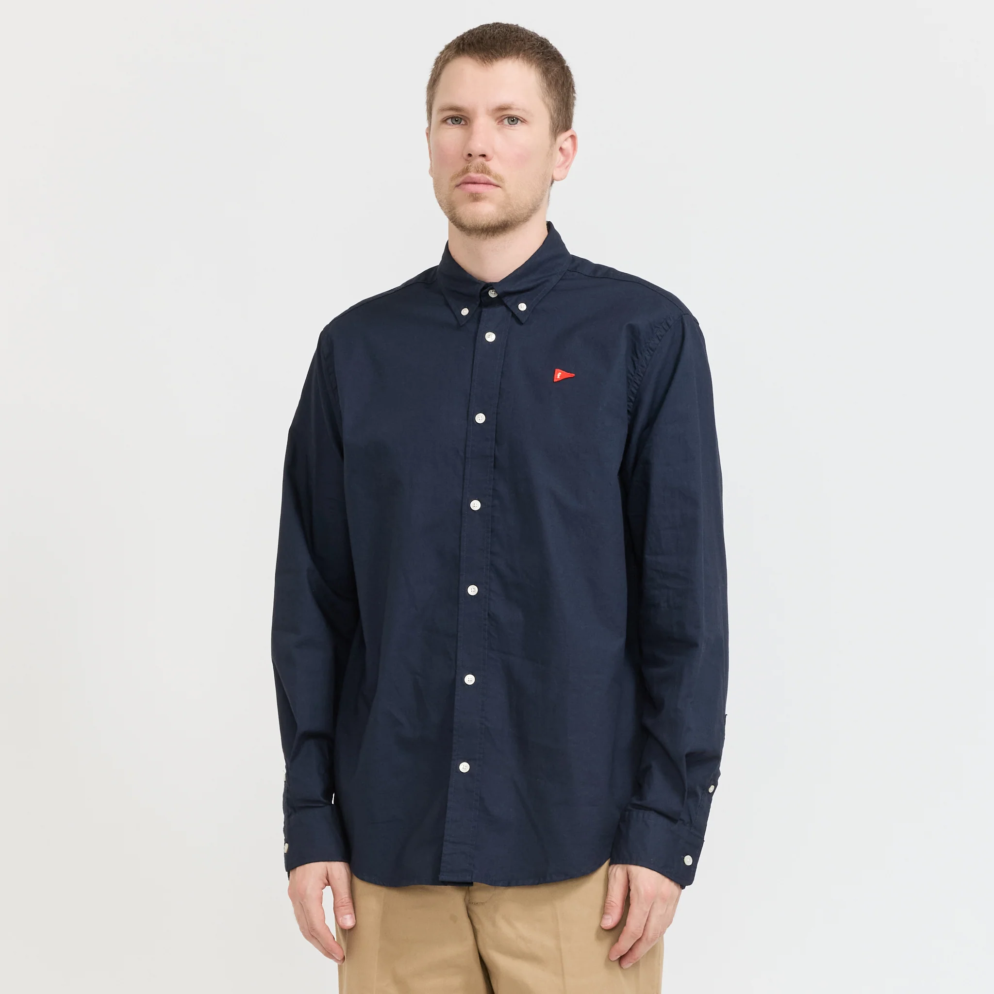 Flag Regular Fit Oxford Shirt Navy - Image 6