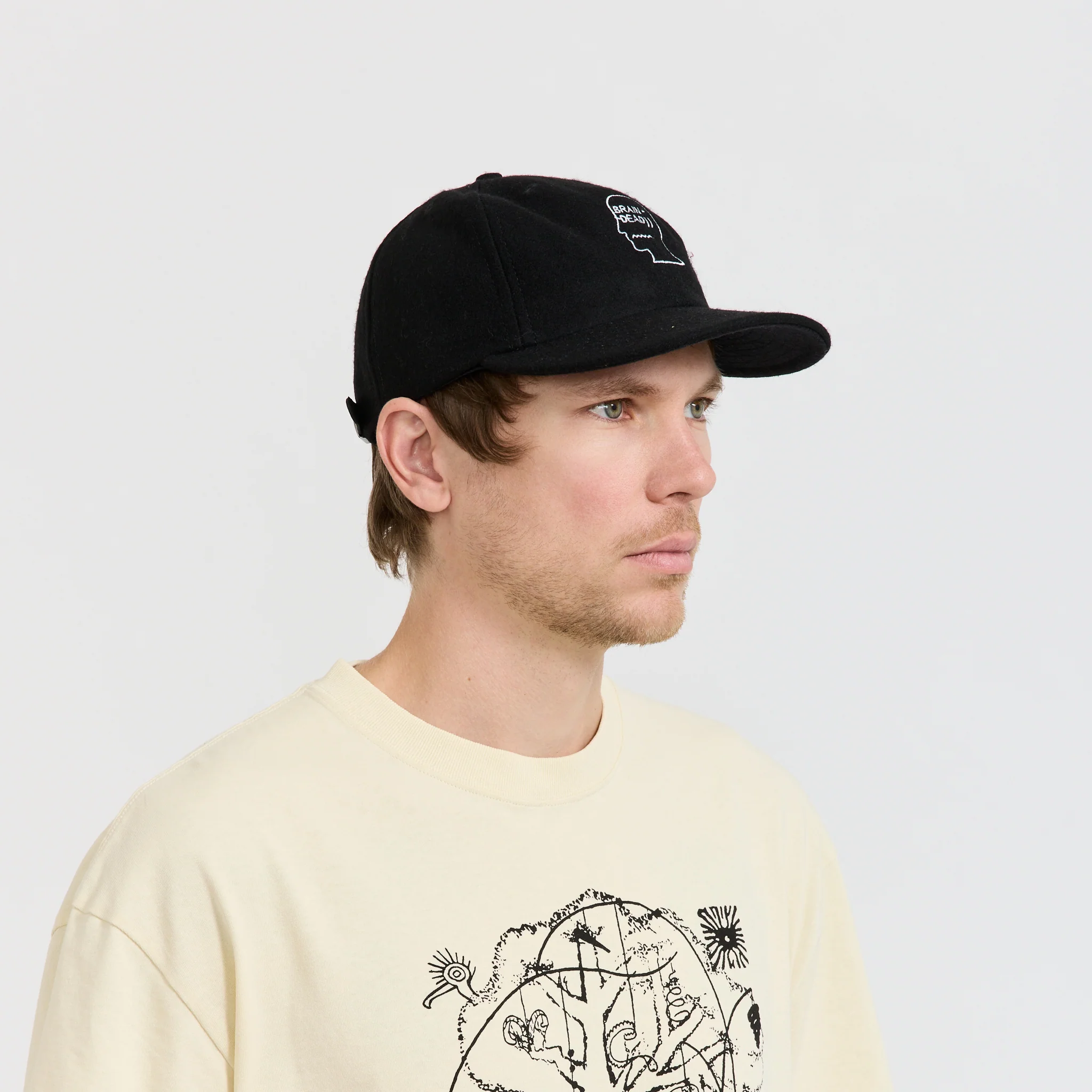 Flannel Logohead 6 Panel Hat Black - Image 4