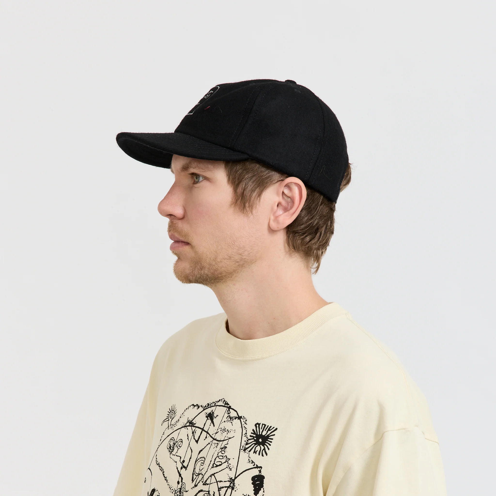Flannel Logohead 6 Panel Hat Black - Image 5