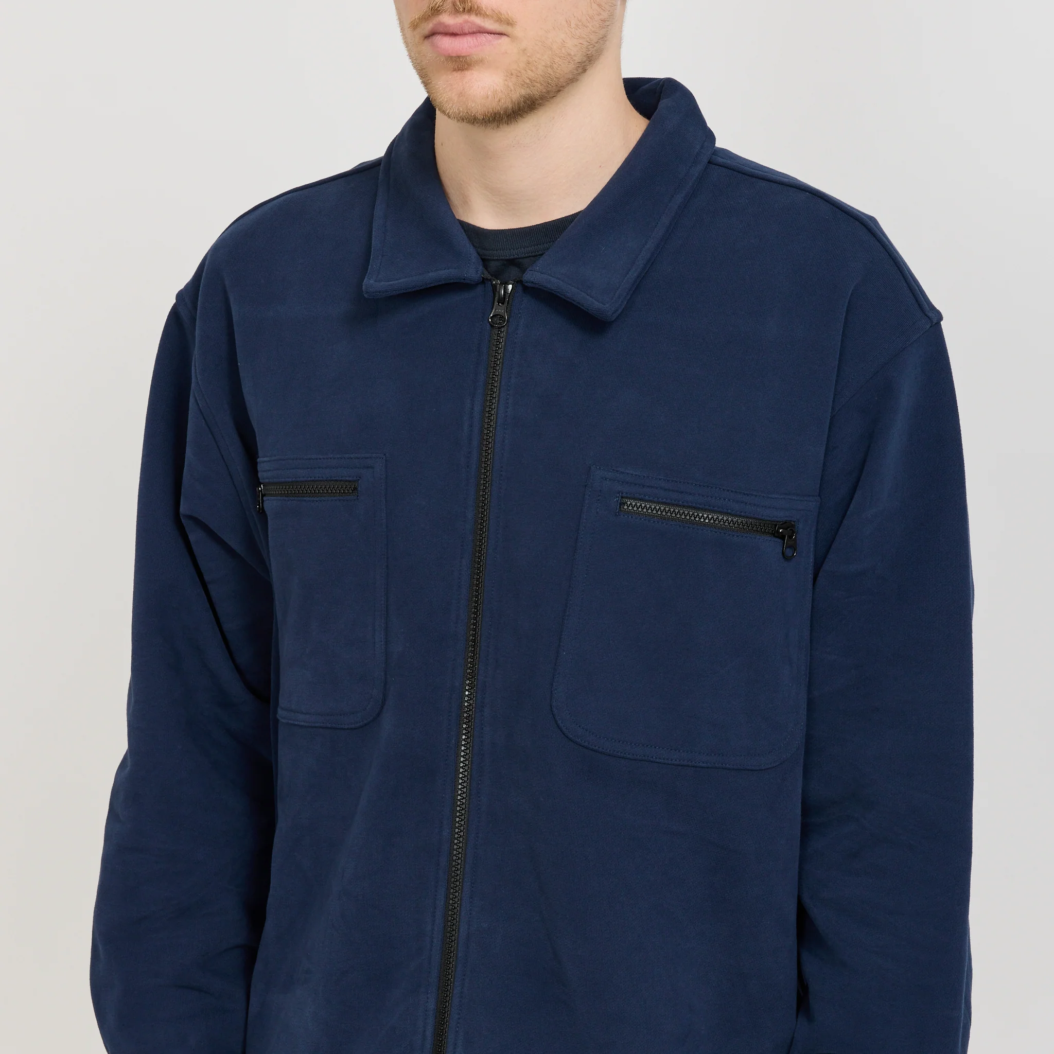 Fleece Overshirt Dark Navy - Image 6