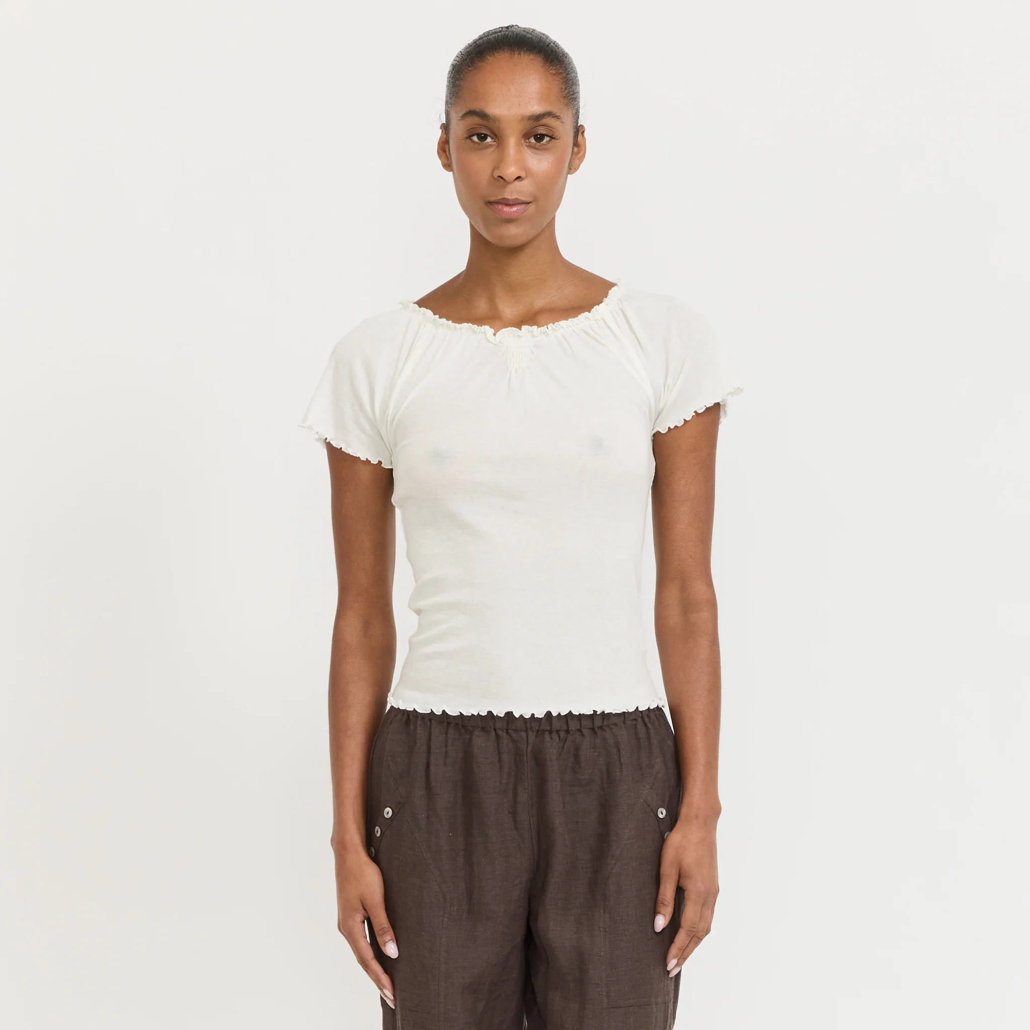 Flounce Tee Cream